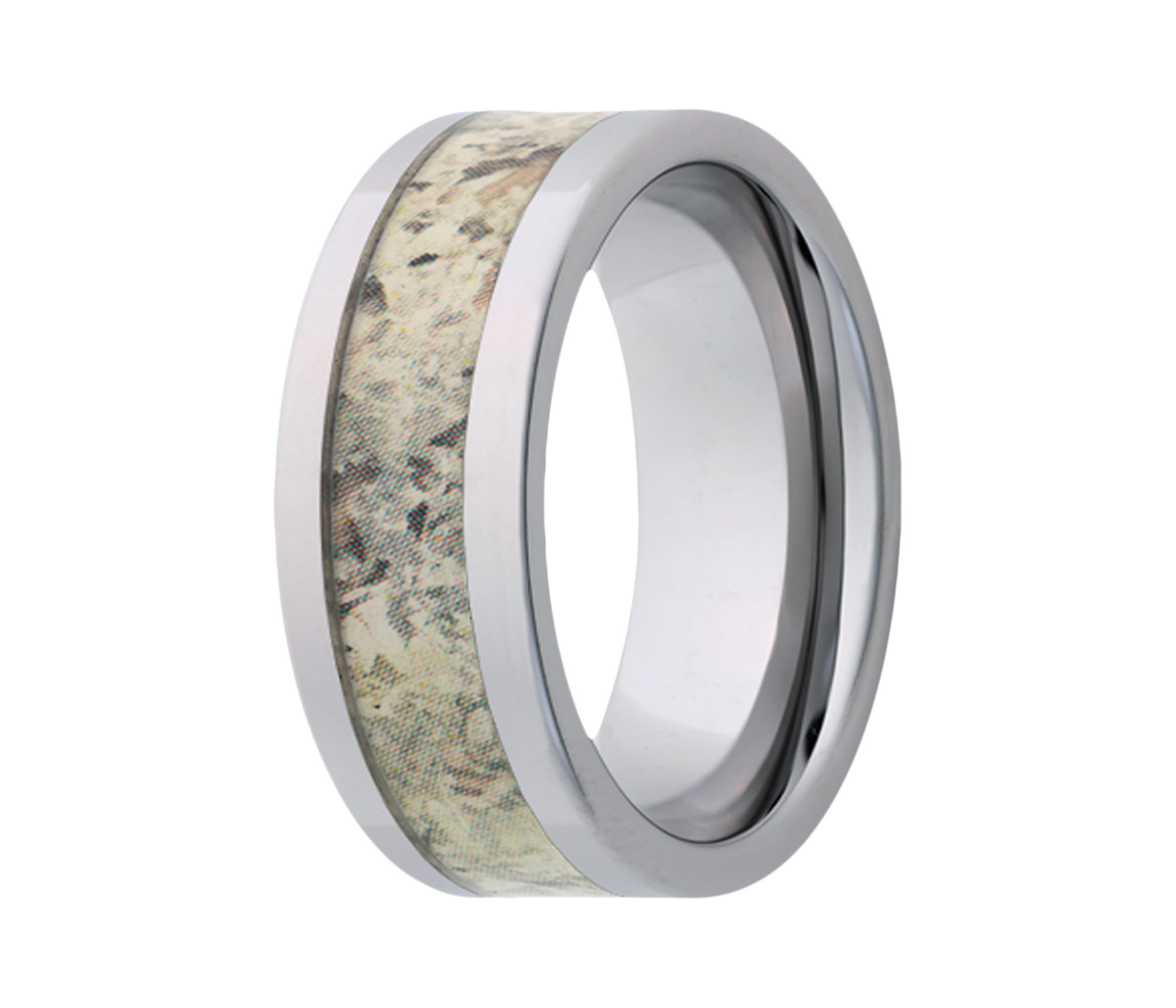 Titanium Snow Shadow Camo Inlay Ring
