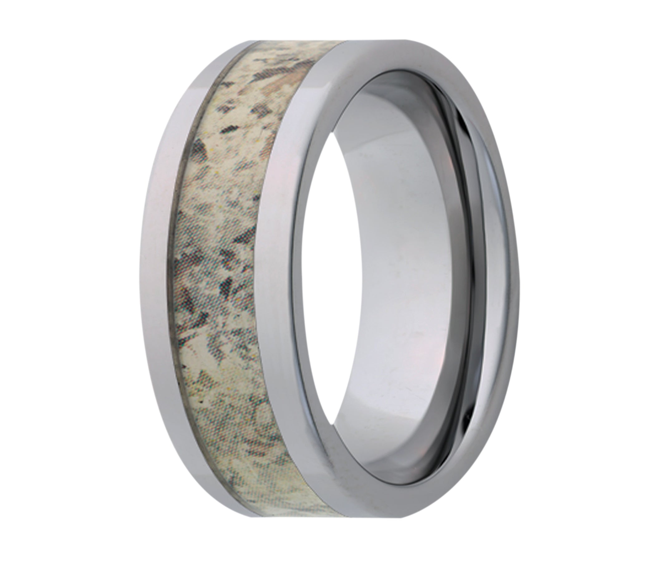 Tungsten Camo Snow Shadow Flat Edge Ring
