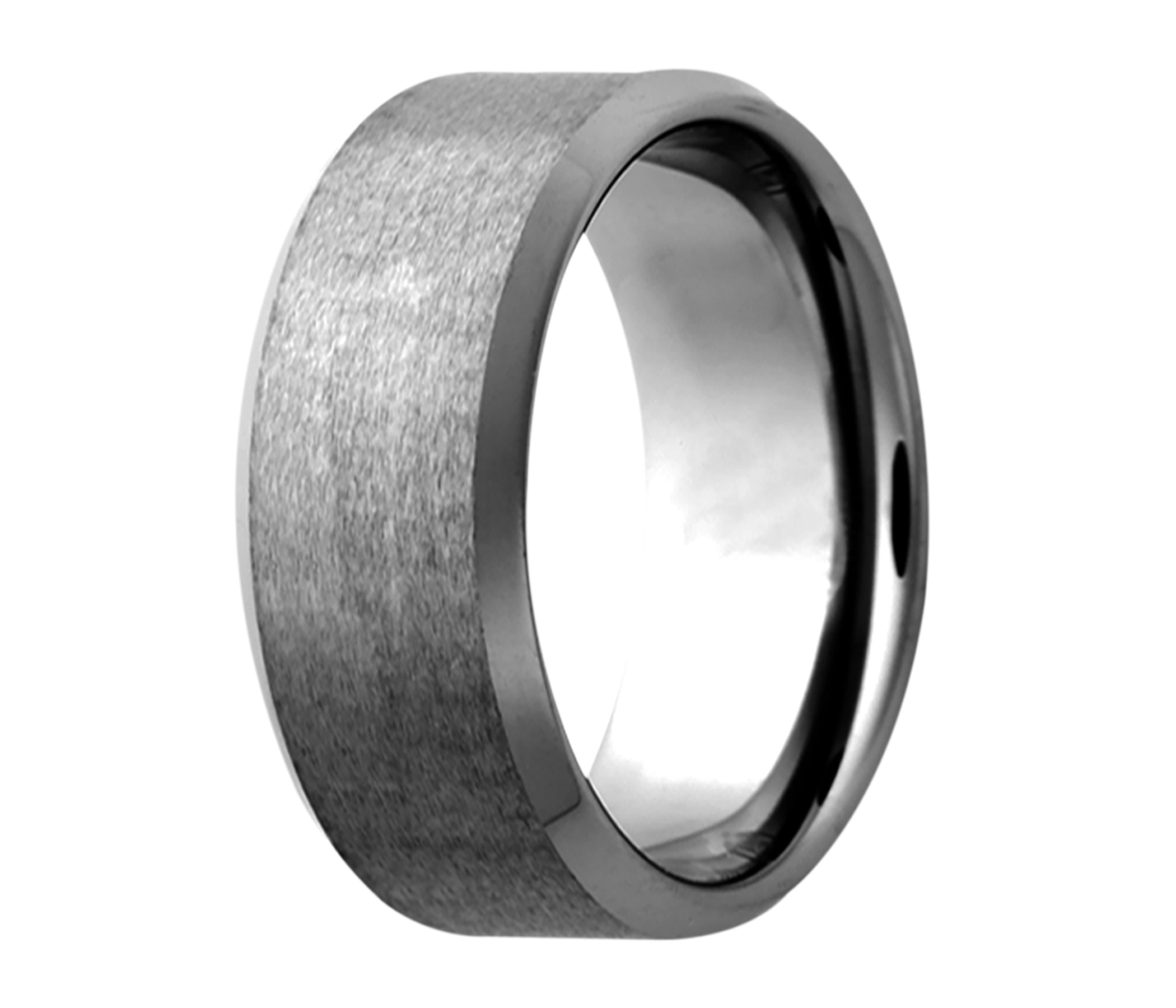 Tungsten Classic Beveled Edge Satin Ring