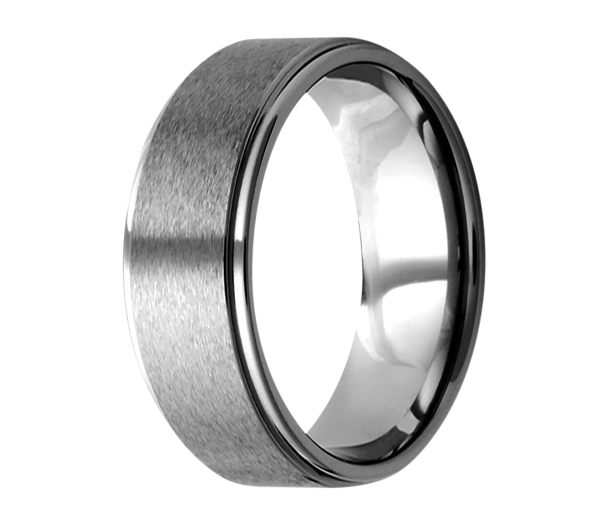Tungsten Classic Step Edge Satin Ring