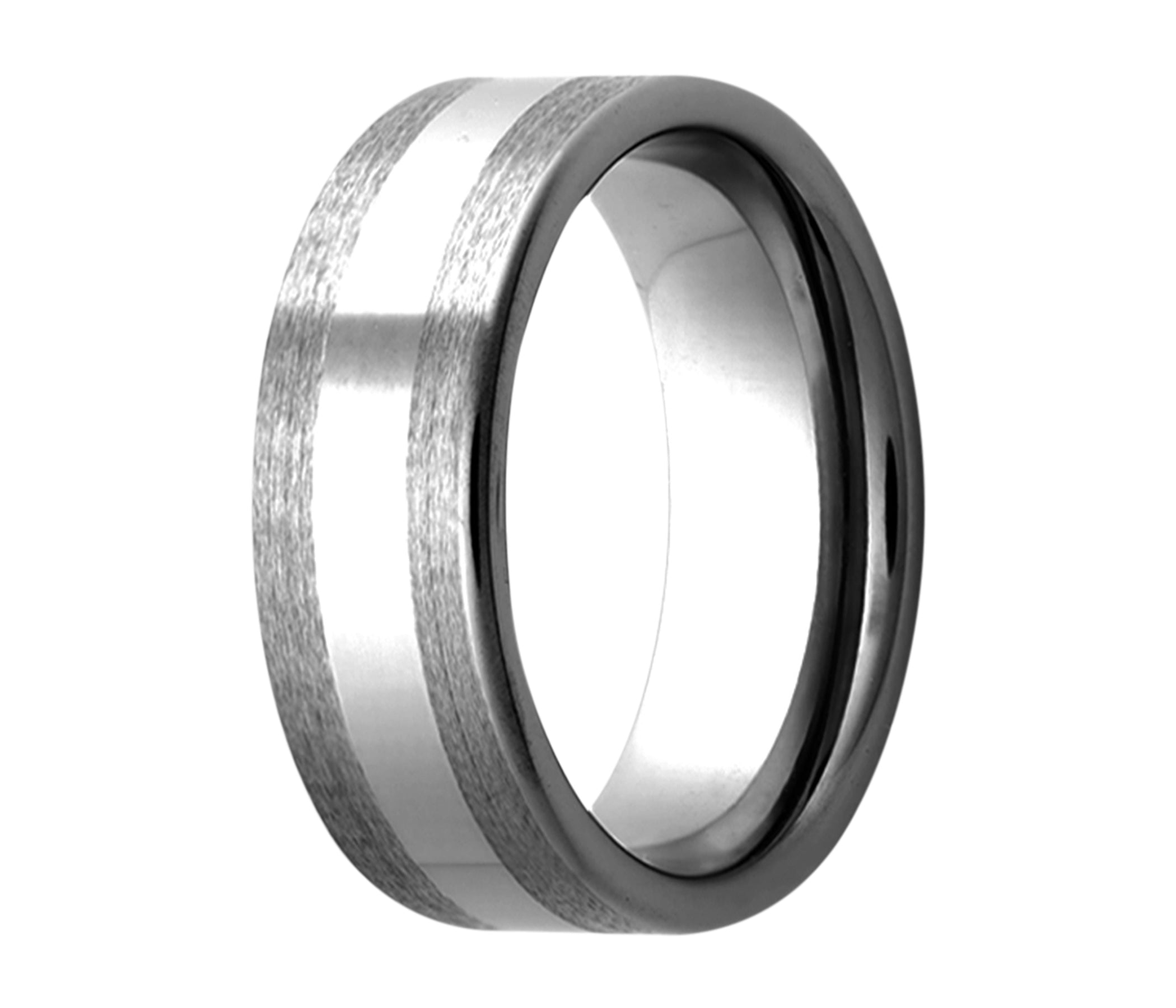 Tungsten Classic Flat Edge Polished Center Ring