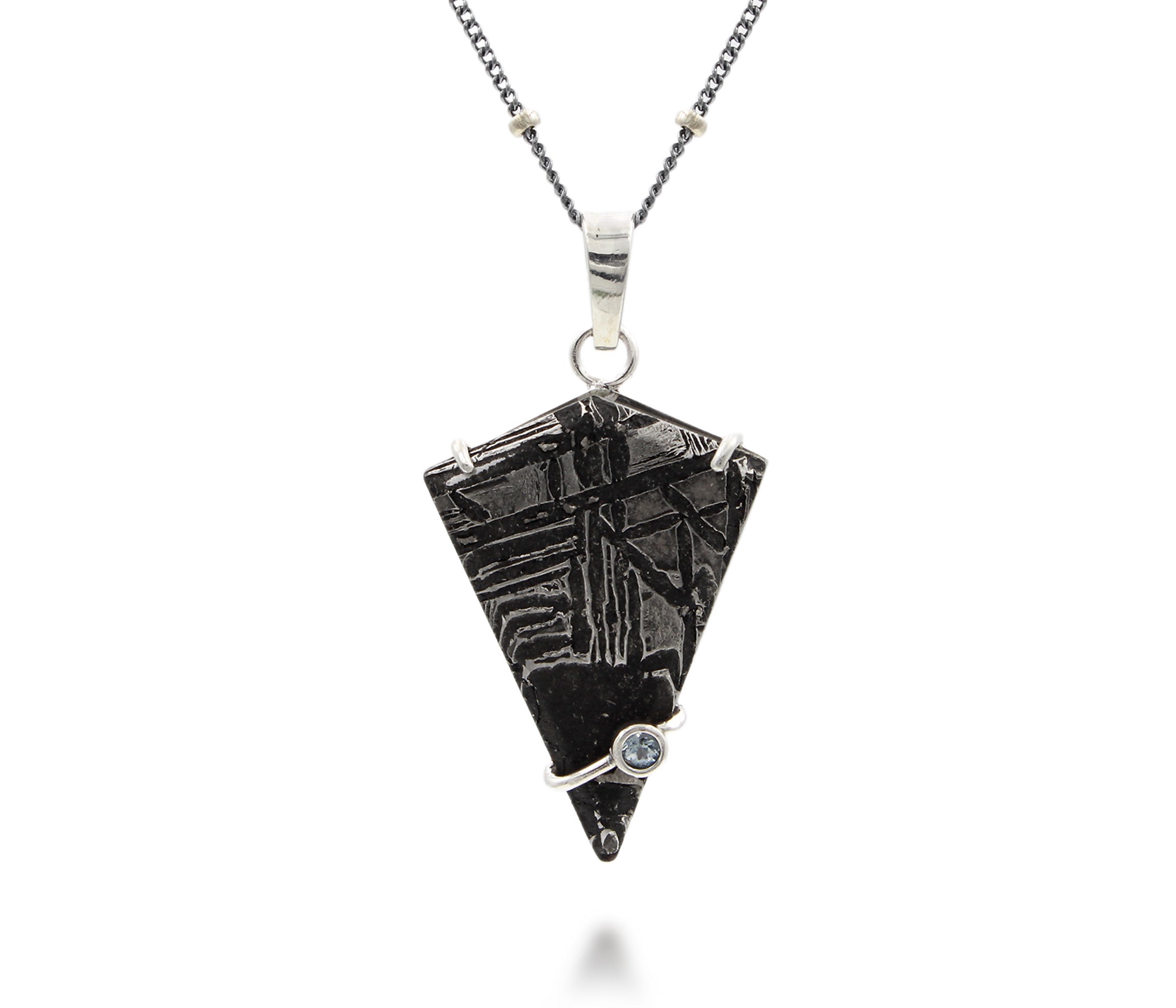 Angular Meteorite Gray Spinel Necklace