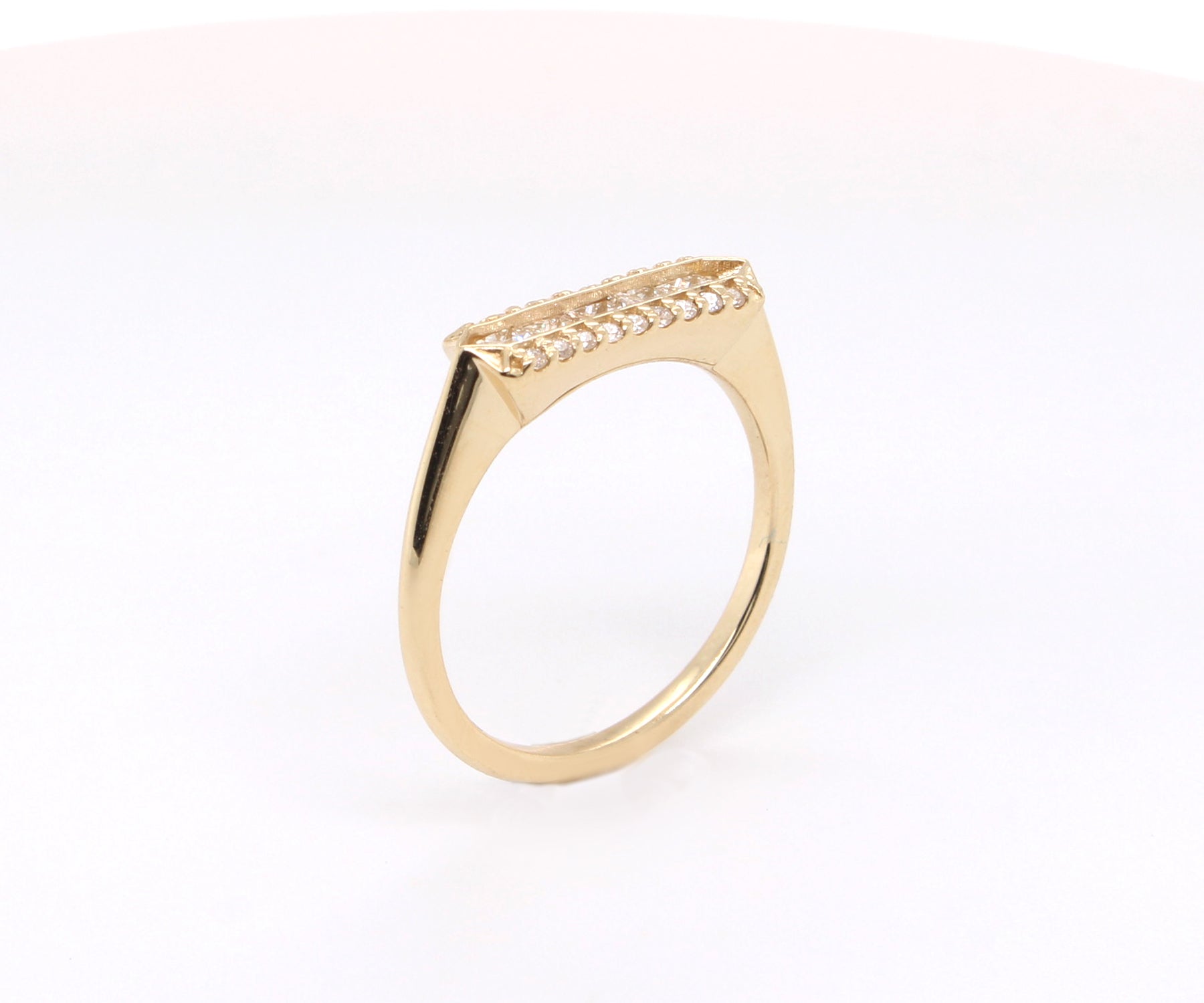 Art Deco Princess Diamond Gold Ring
