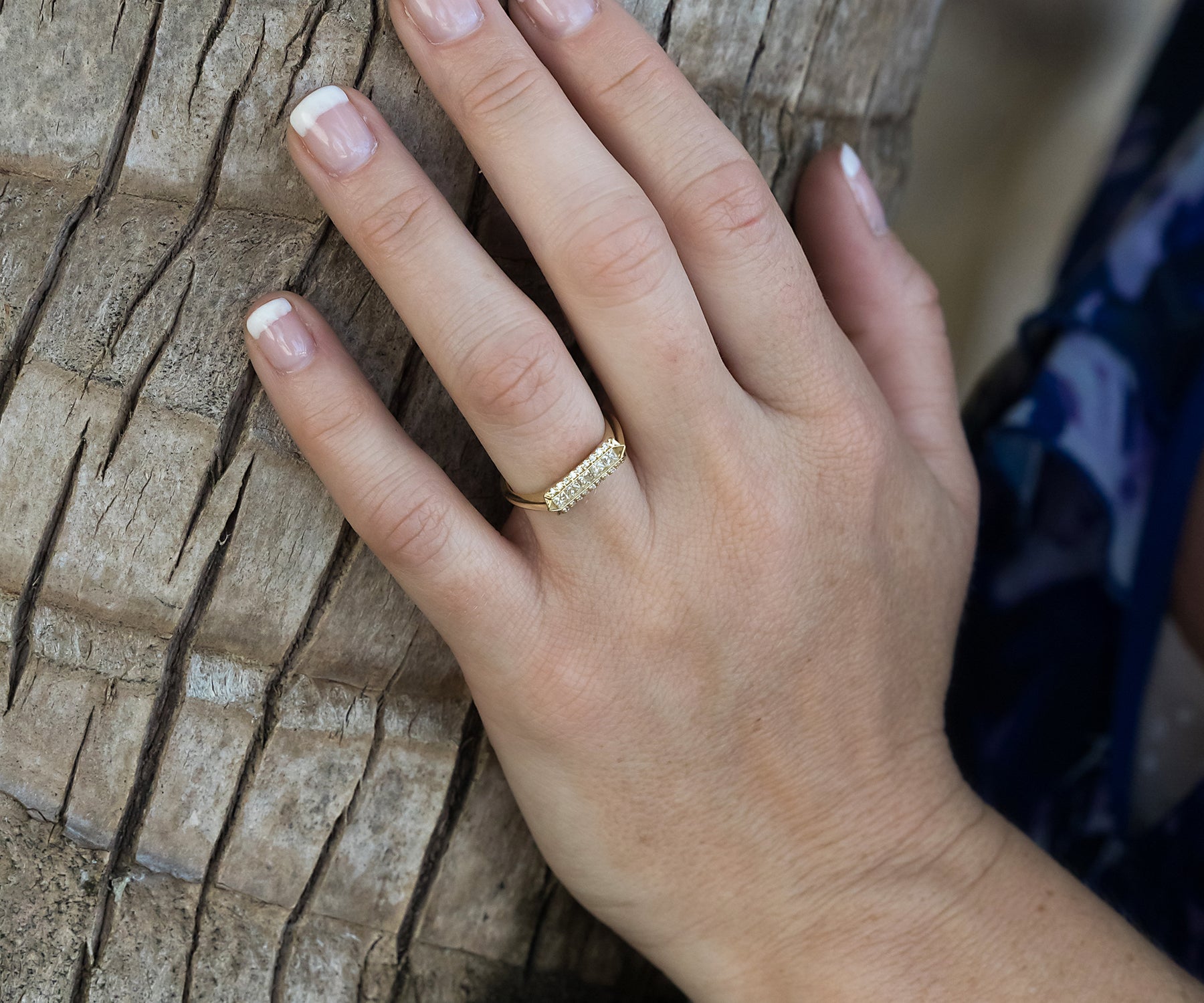 Art Deco Princess Diamond Gold Ring