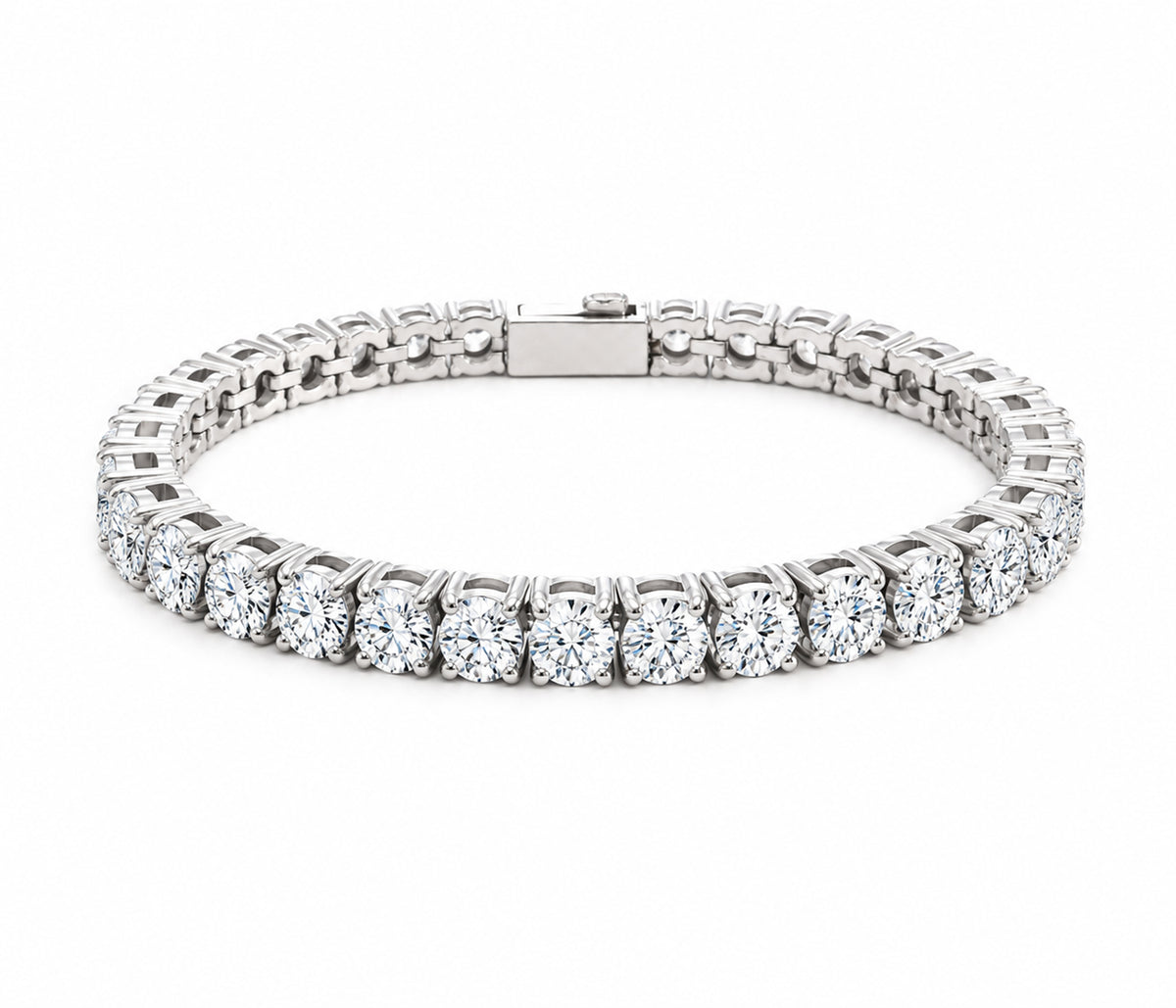 Big Sparkle Tennis Link Steel Bracelet