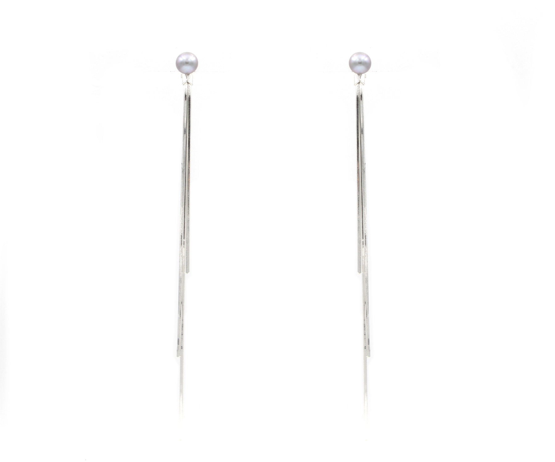 Rough Black Tourmaline Silver Tassel Jewelry Set