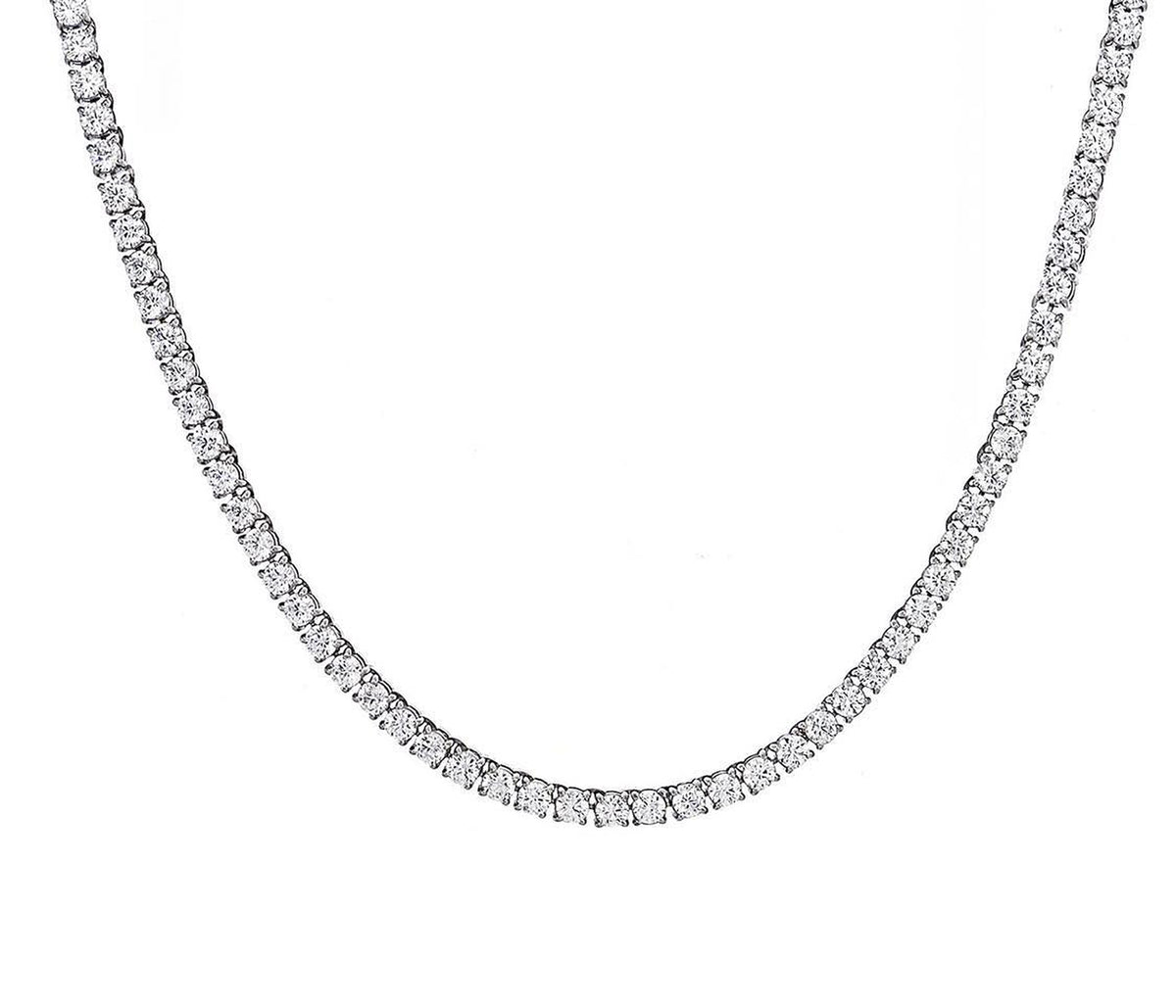 Sparkling Steel Tennis Link Necklace