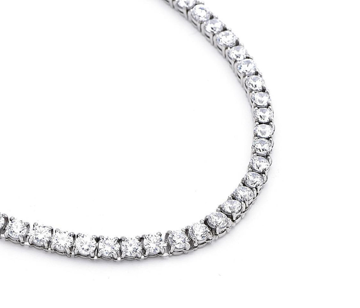 Sparkling Steel Tennis Link Necklace