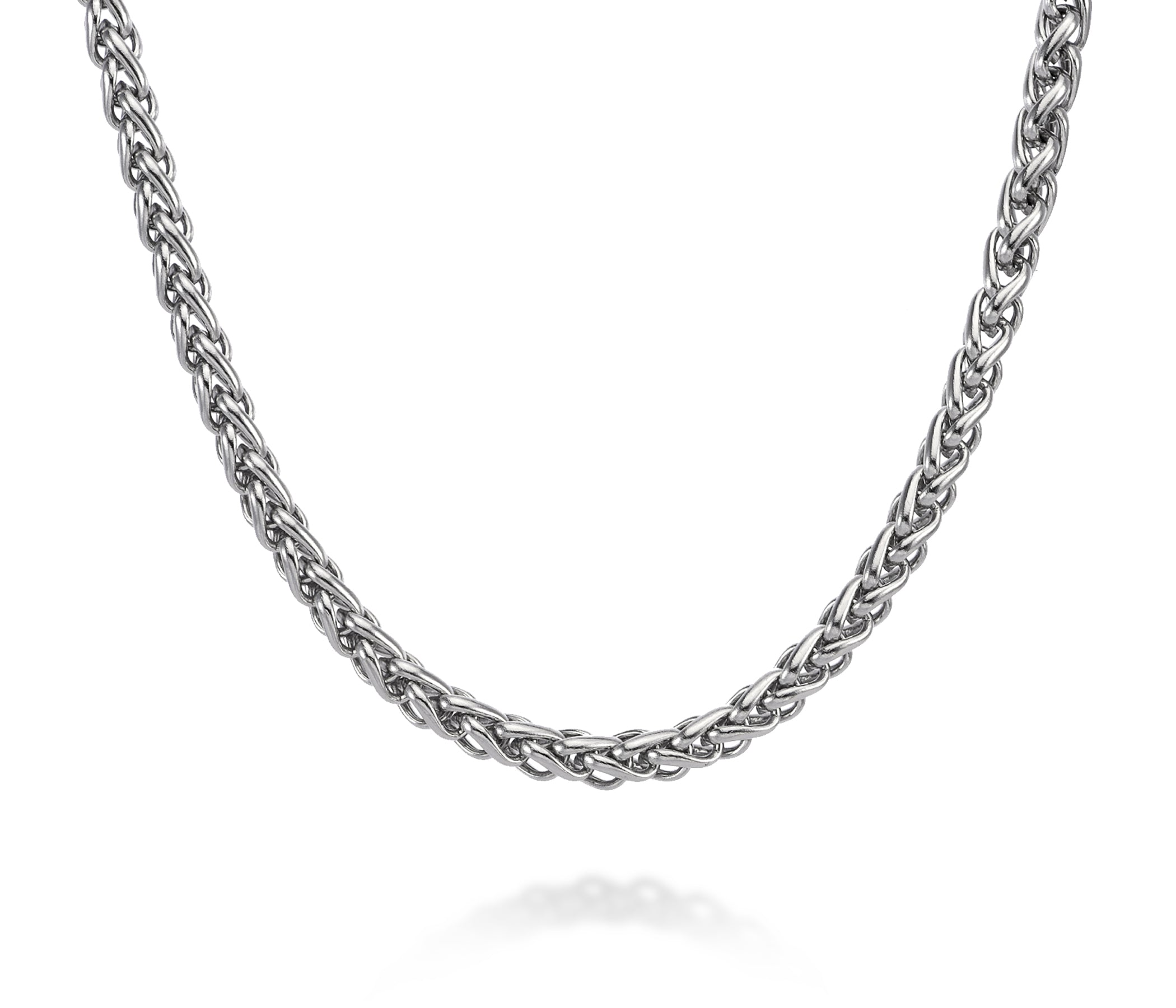 Mens Stainless Steel Weave Link Necklace