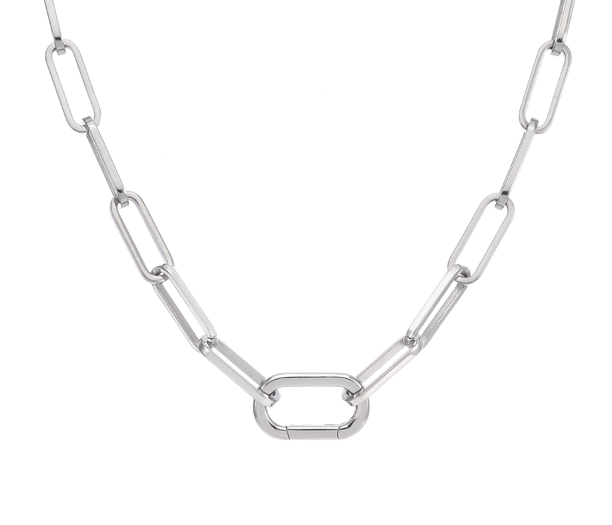 Paperclip Lightweight Link Silver Necklace