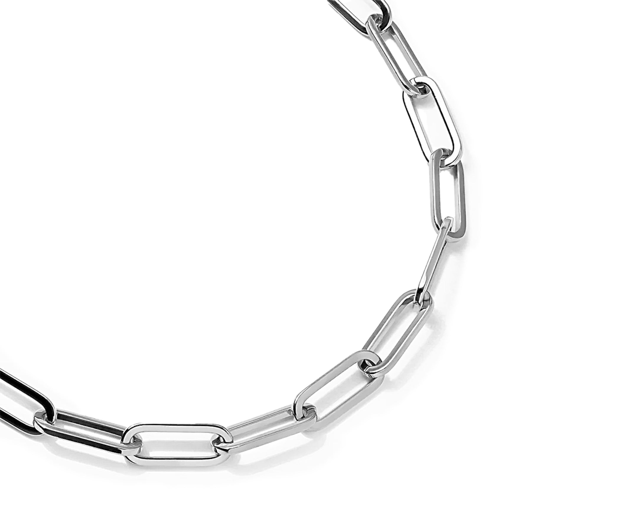 Paperclip Lightweight Link Silver Necklace