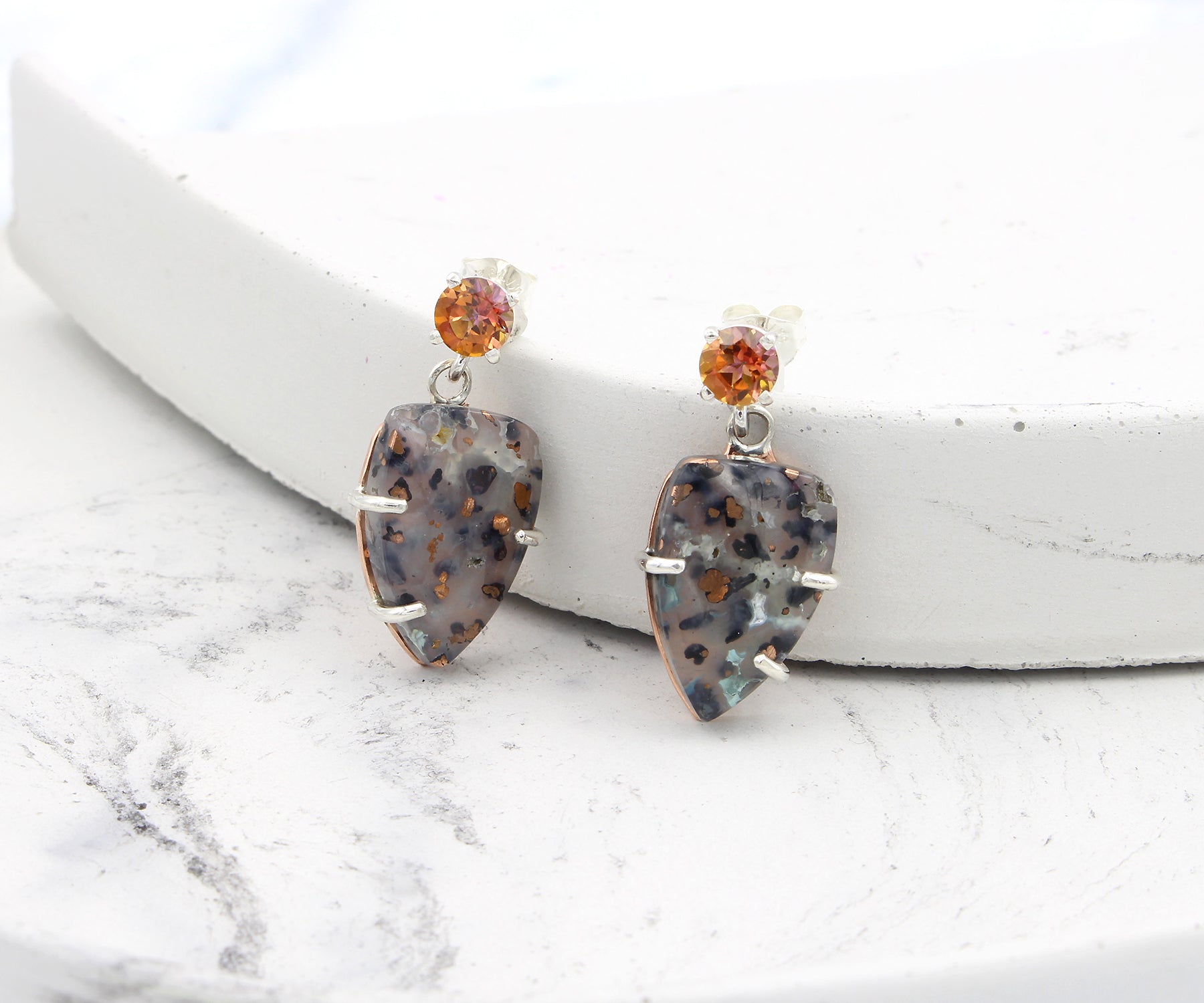 Leopard Confetti Chrysocolla Topaz Matching Set
