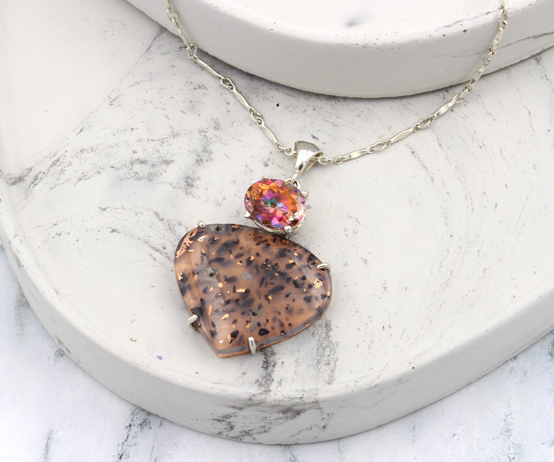 Leopard Confetti Chrysocolla Topaz Matching Set