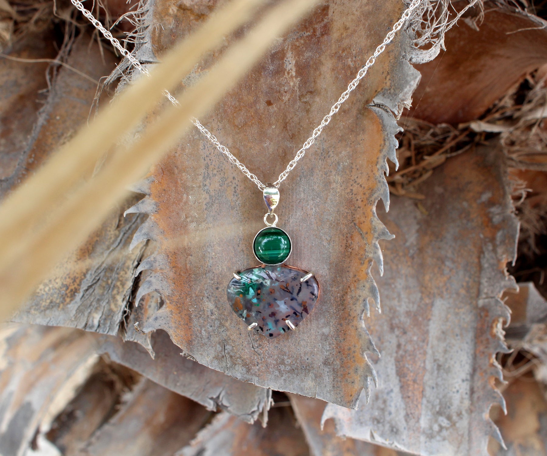 Confetti Chrysocolla Malachite Copper Necklace