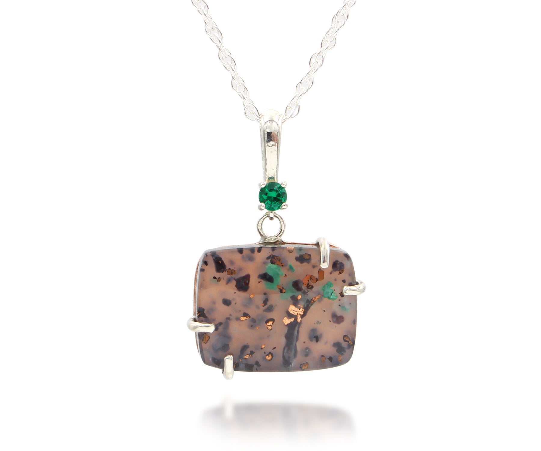 Confetti Chrysocolla Tree of Life Pendant