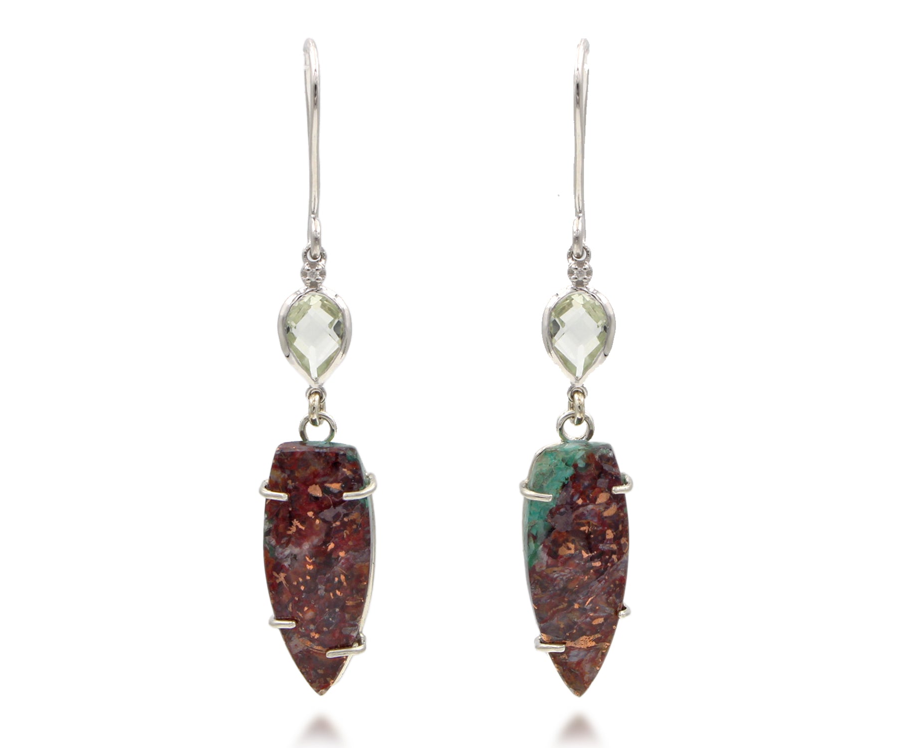 Copper Chrysocolla Green Amethyst Matching Set