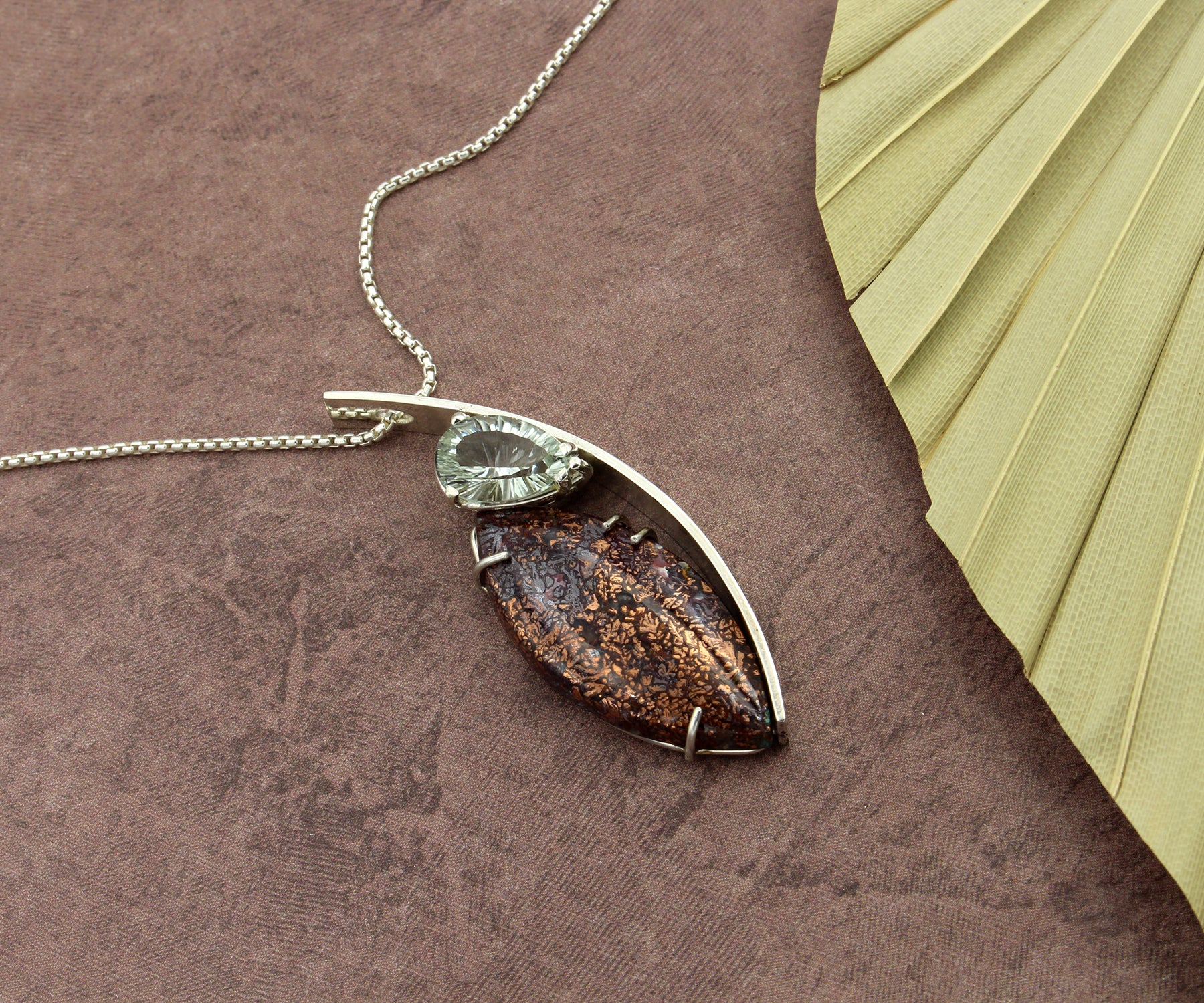 Copper Chrysocolla Green Amethyst Matching Set