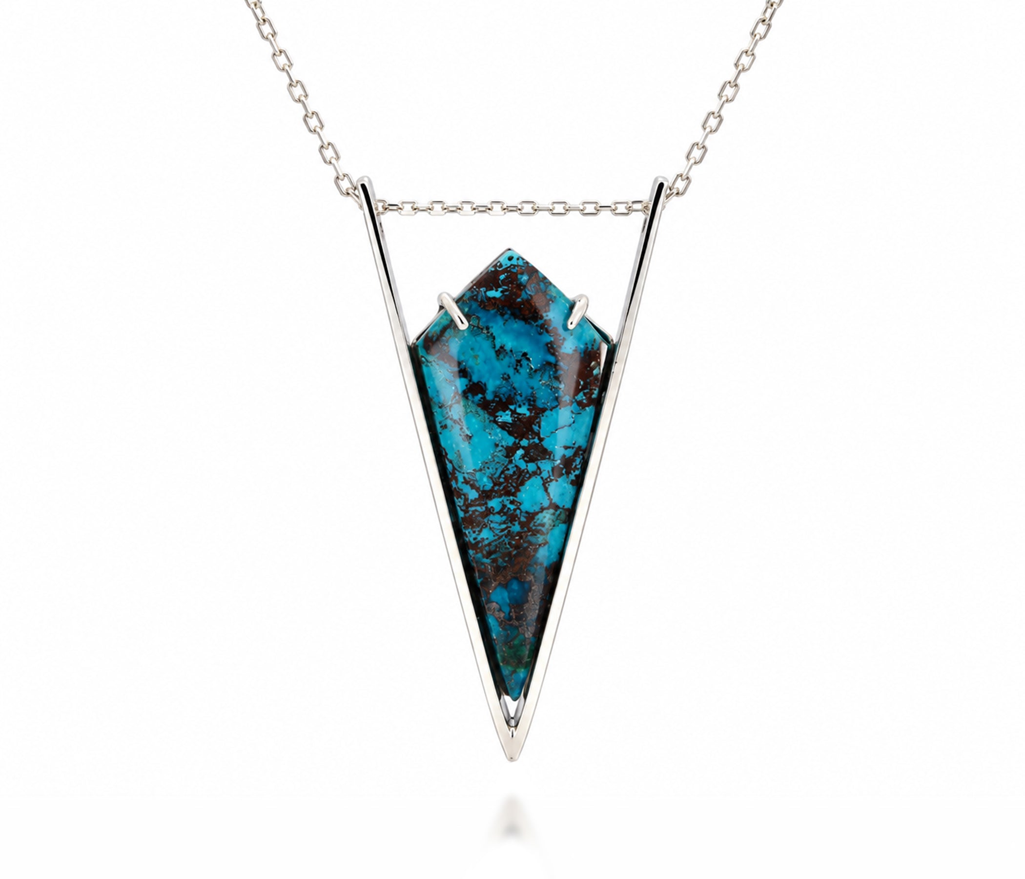Angular Triangle Chrysocolla Necklace