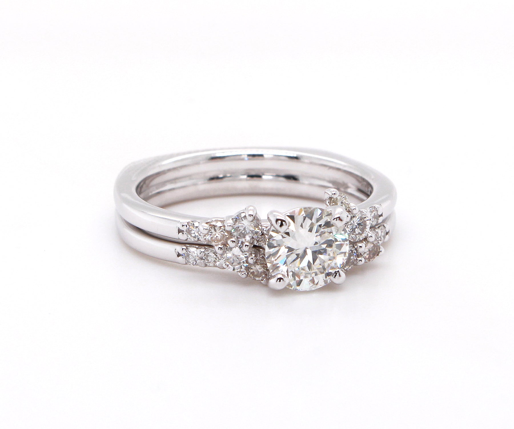 Interlocking Floral Cluster Wedding Ring