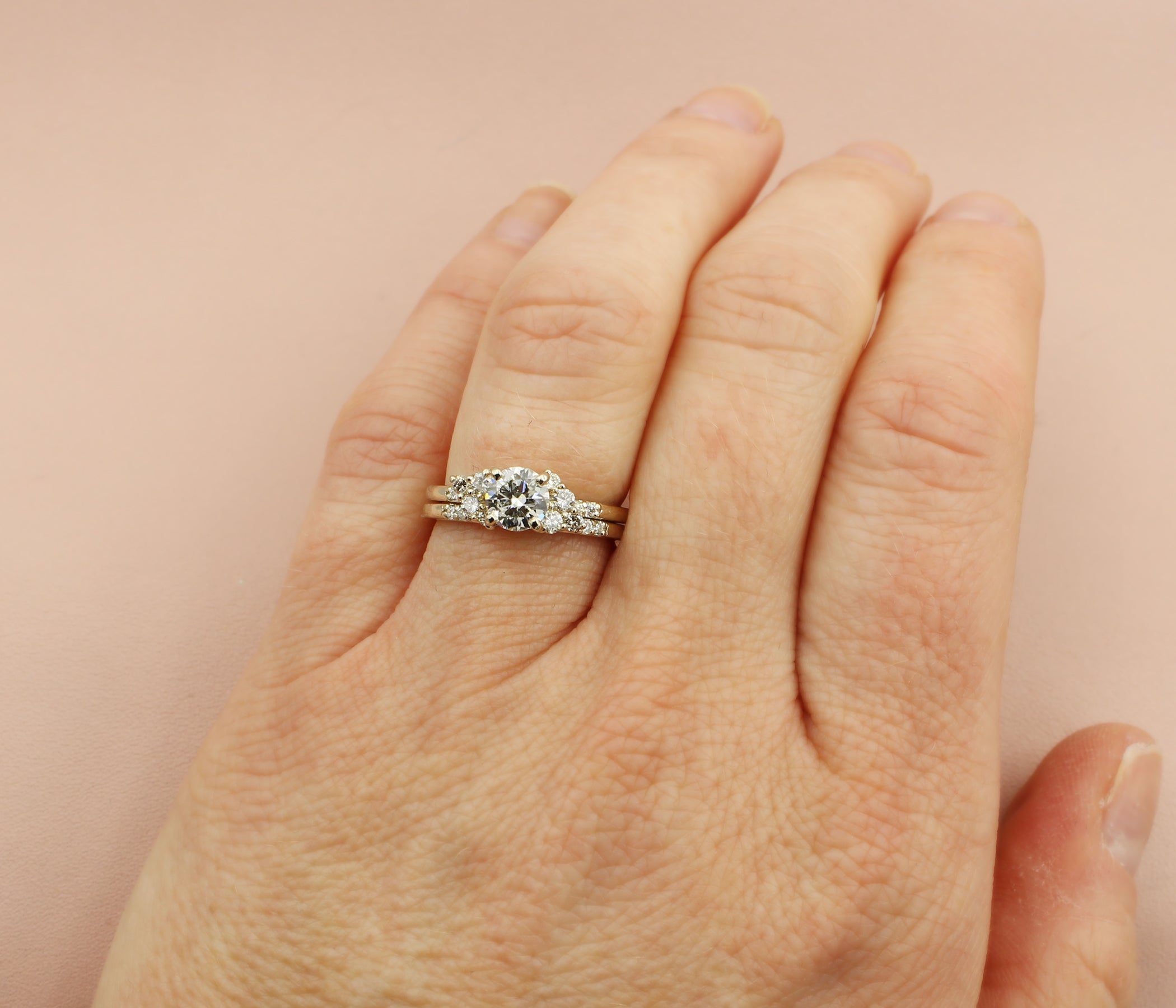 Interlocking Floral Cluster Wedding Ring