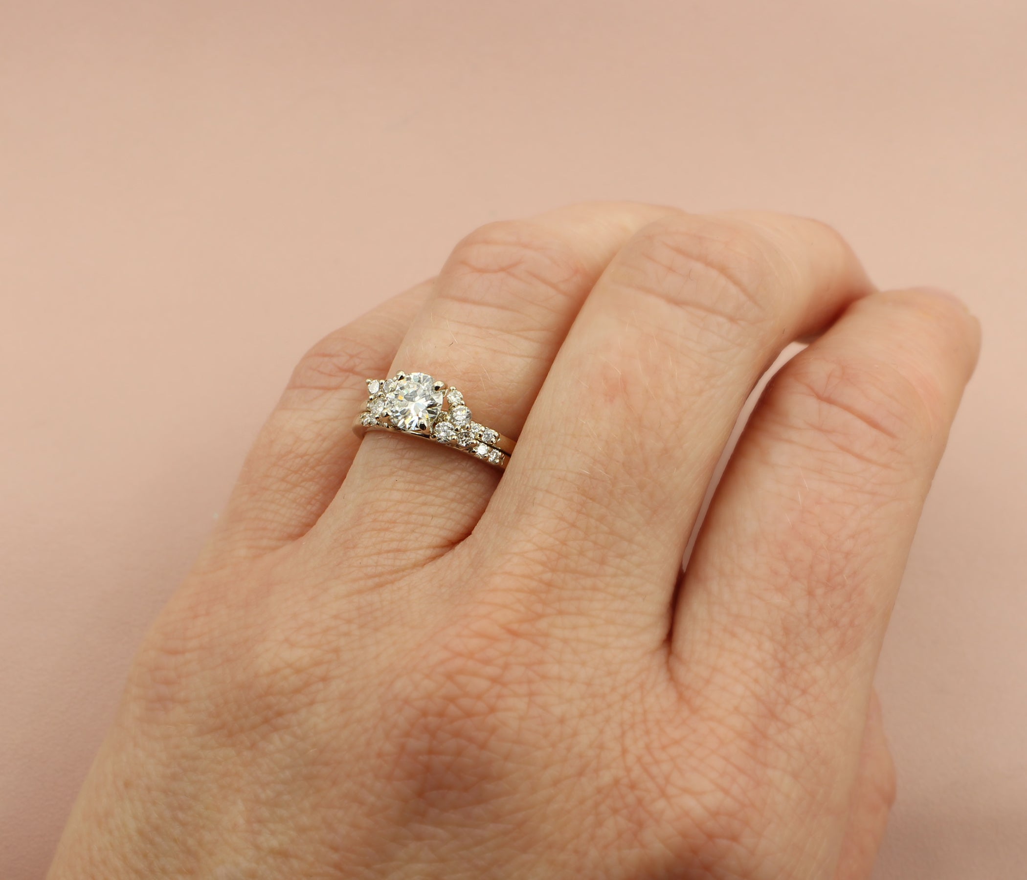 Interlocking Floral Cluster Wedding Ring