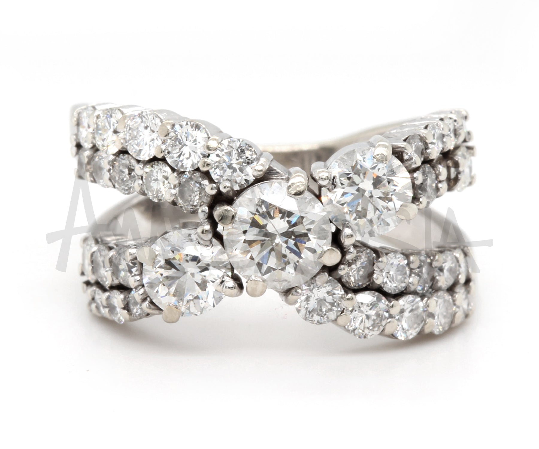 Contemporary Criss Cross Wedding Ring Redesign