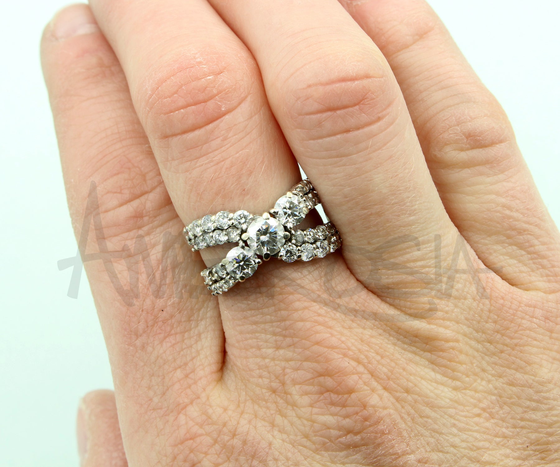 Contemporary Criss Cross Wedding Ring Redesign