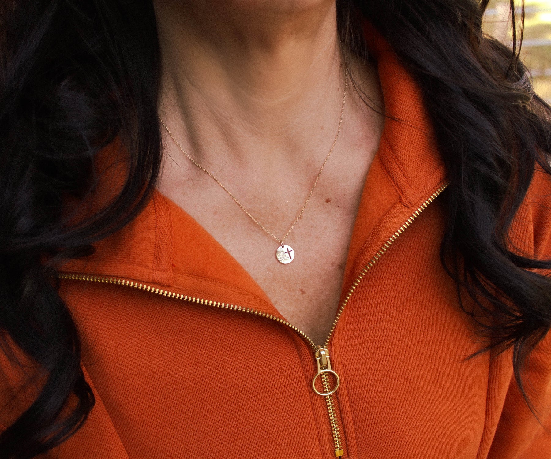 Mini Well With My Soul Silver Cross Necklace