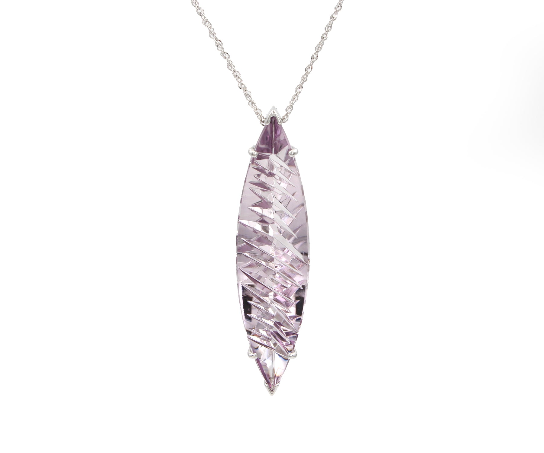 Double Marquise Statement Diamond Amethyst Necklace