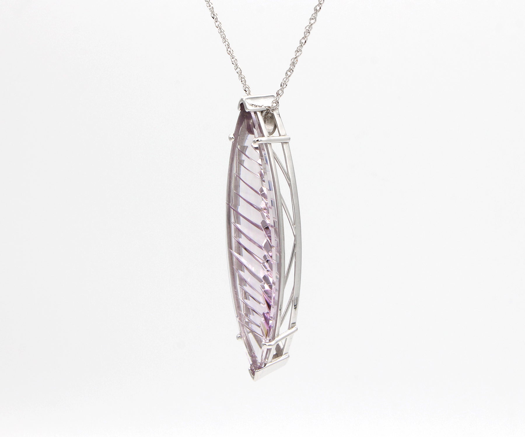 Double Marquise Statement Diamond Amethyst Necklace