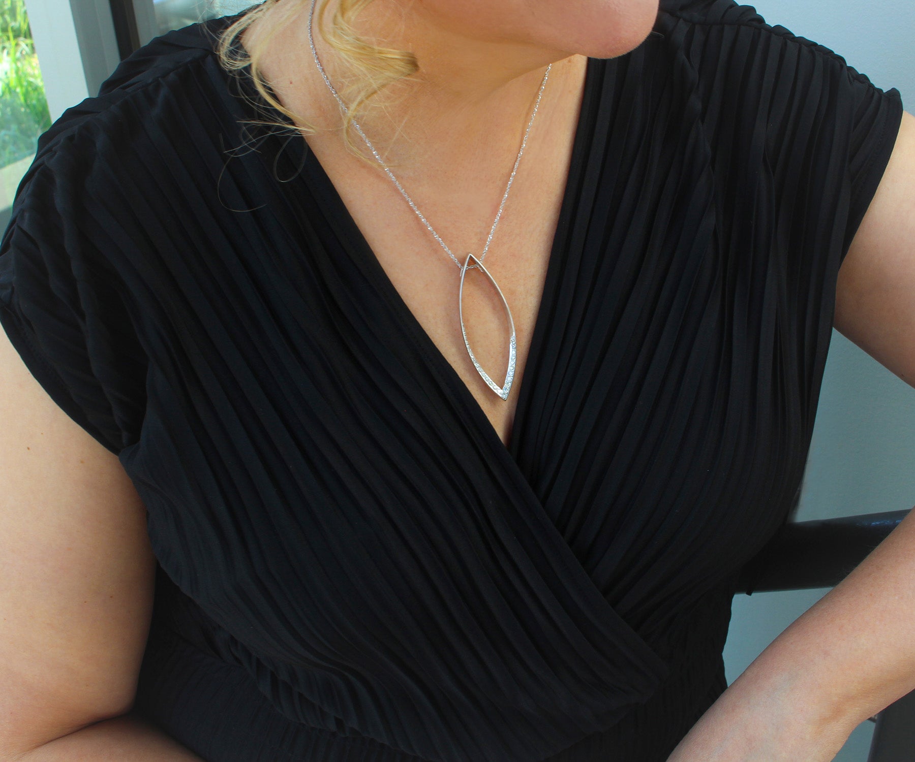 Double Marquise Statement Diamond Amethyst Necklace