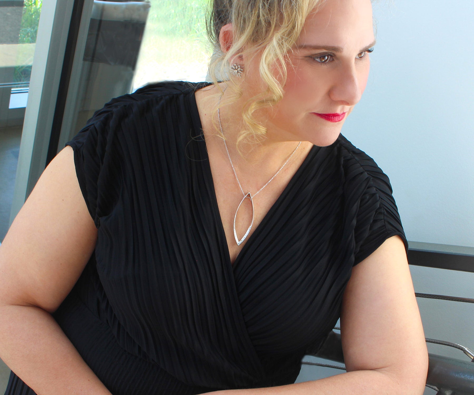 Double Marquise Statement Diamond Amethyst Necklace