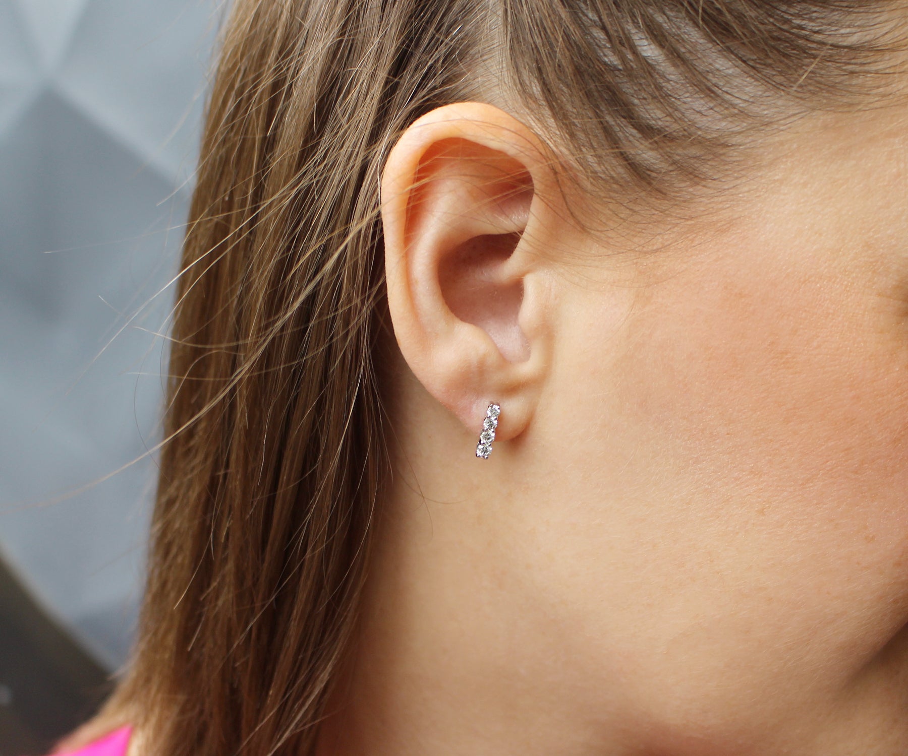 Graduated Bar Diamond Earrings