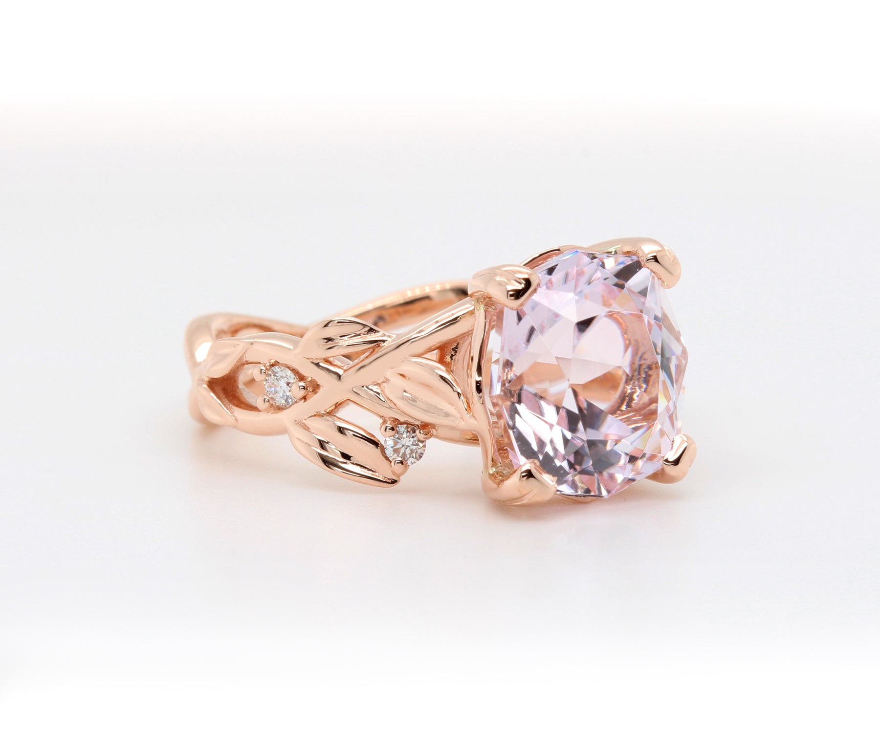 Romantic Kunzite Floral Diamond Ring