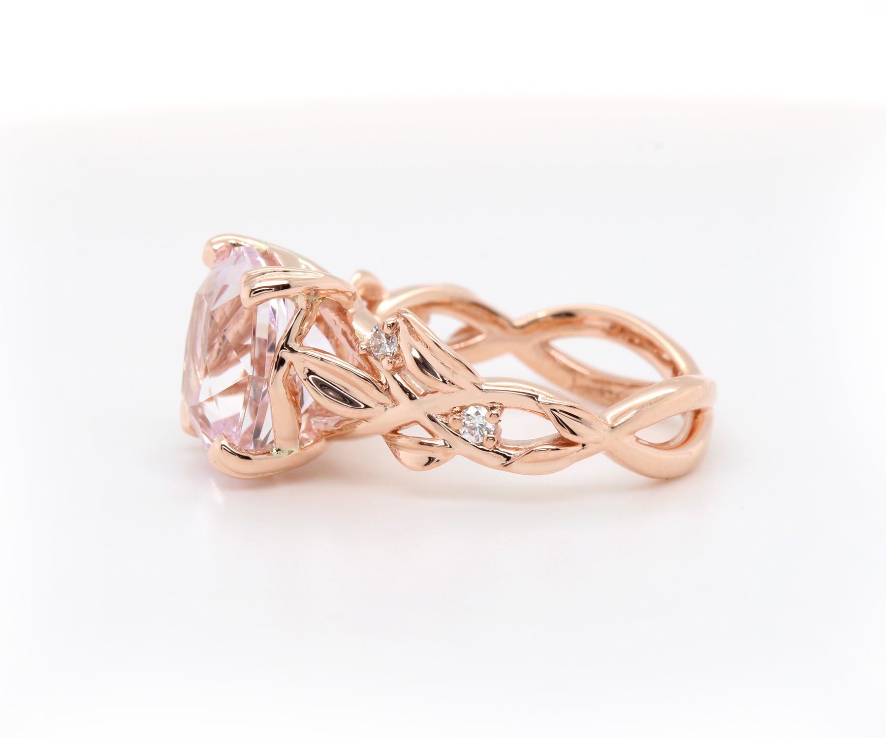 Romantic Kunzite Floral Diamond Ring