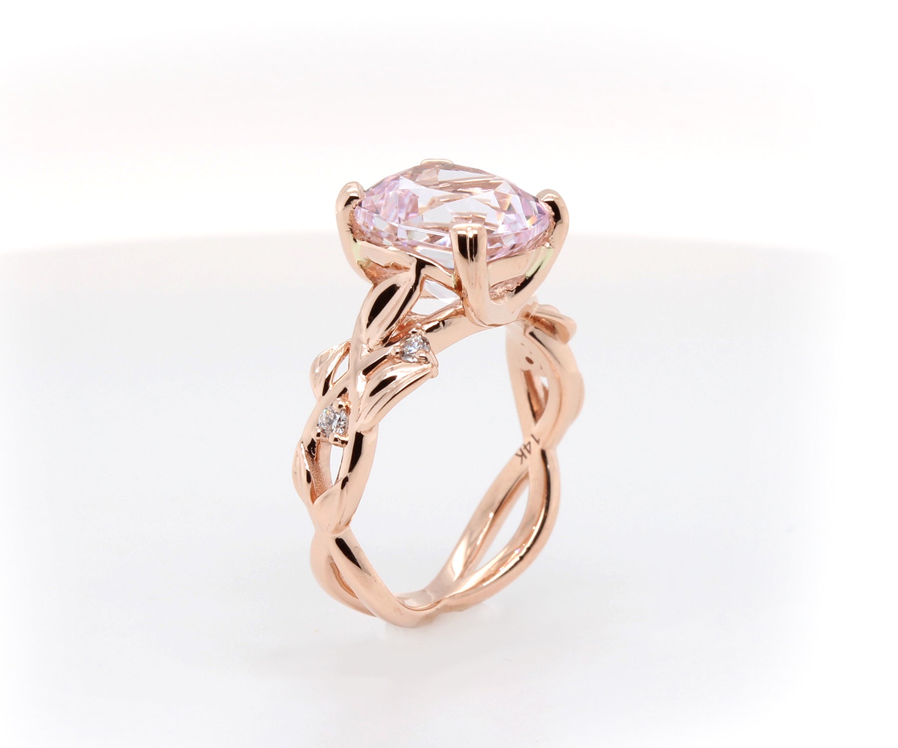 Romantic Kunzite Floral Diamond Ring