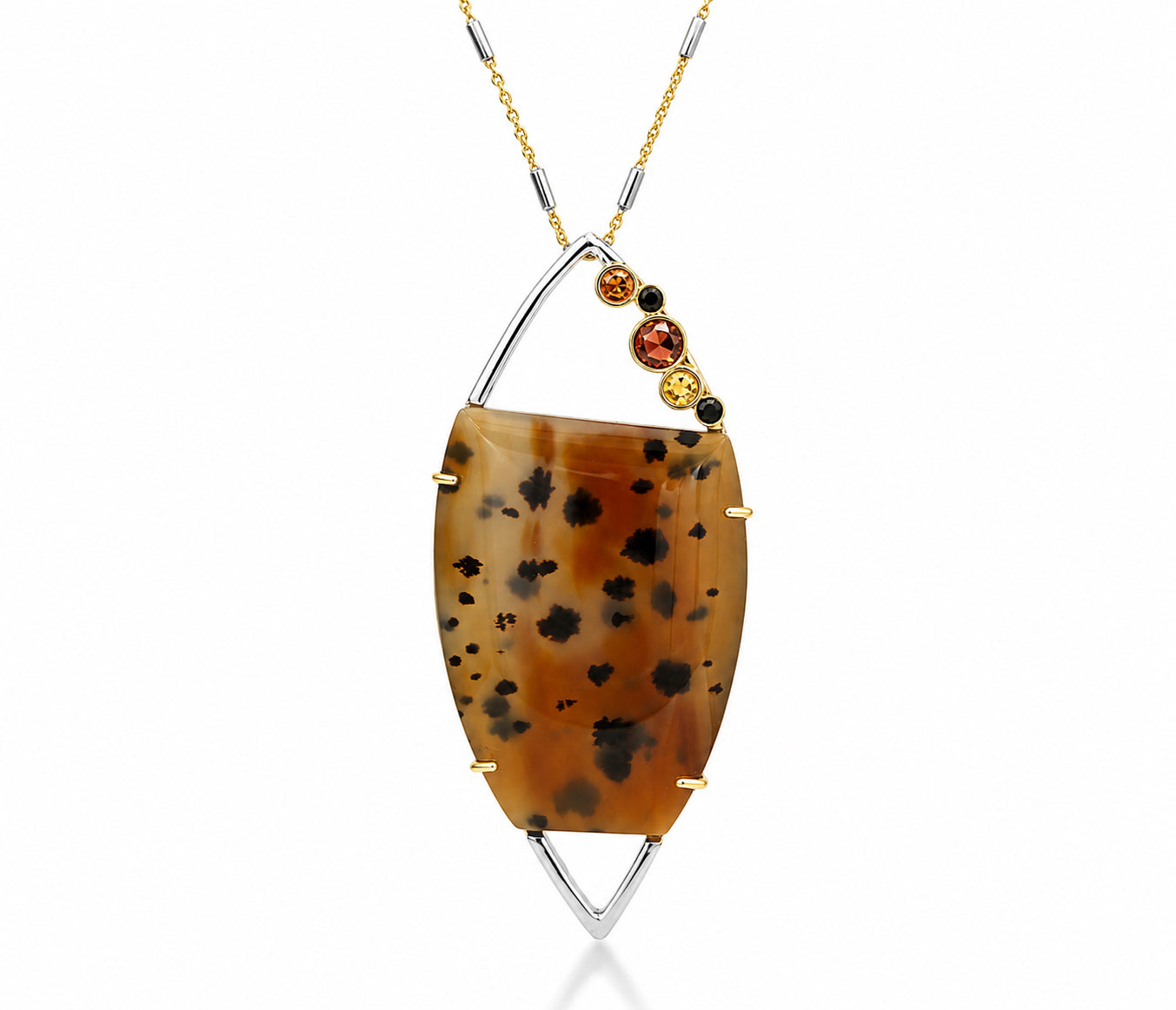 Montana Agate Open Marquise Staggered Necklace Set
