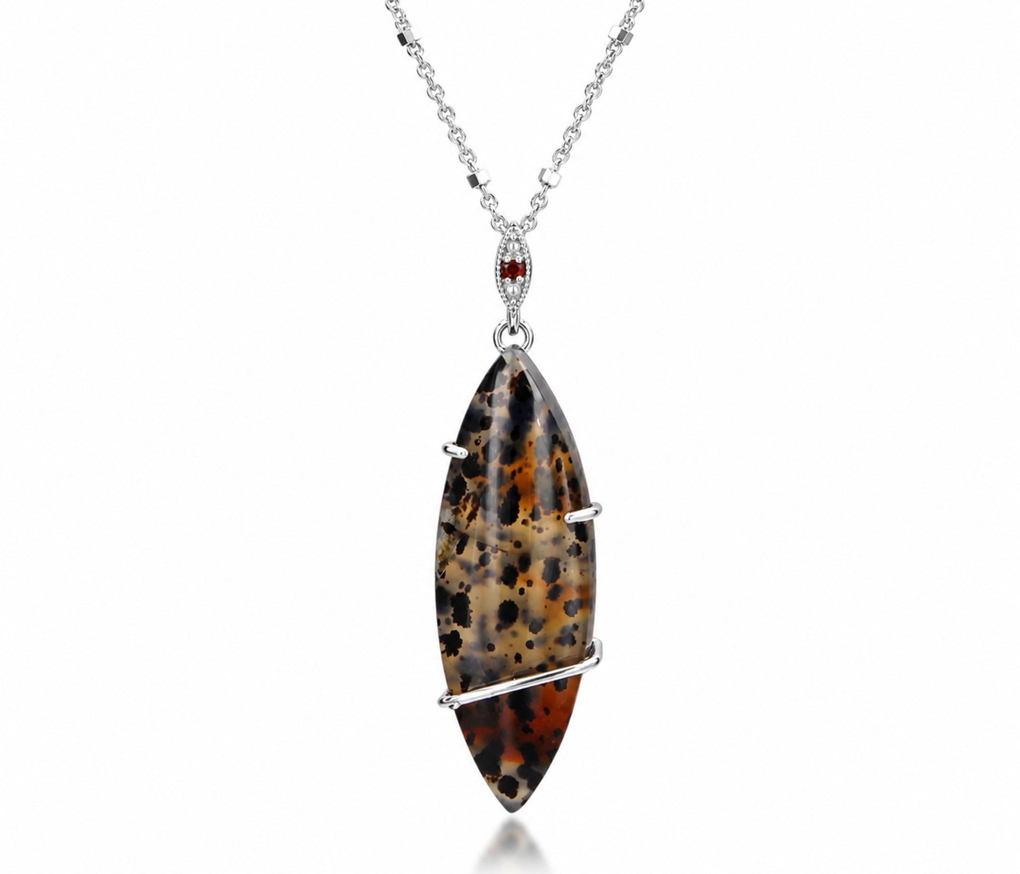 Montana Agate Marquise Garnet Necklace