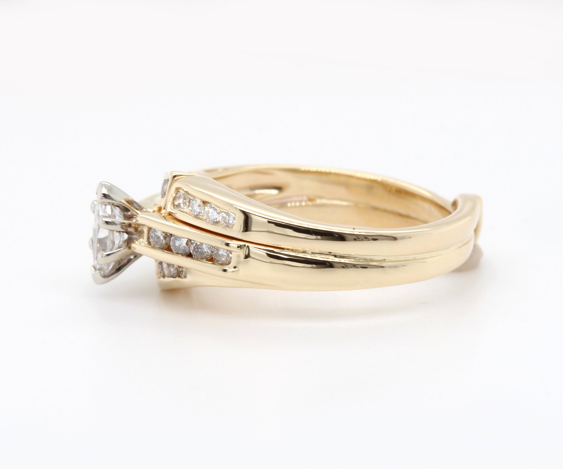 Custom Matching Diamond Twist Wedding Band