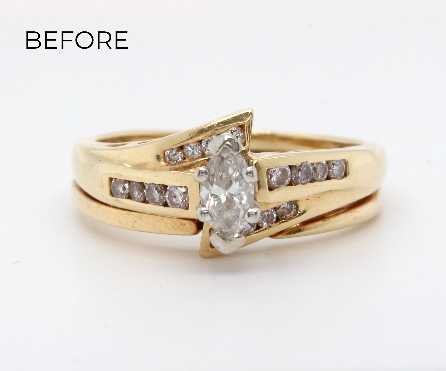 Custom Matching Diamond Twist Wedding Band