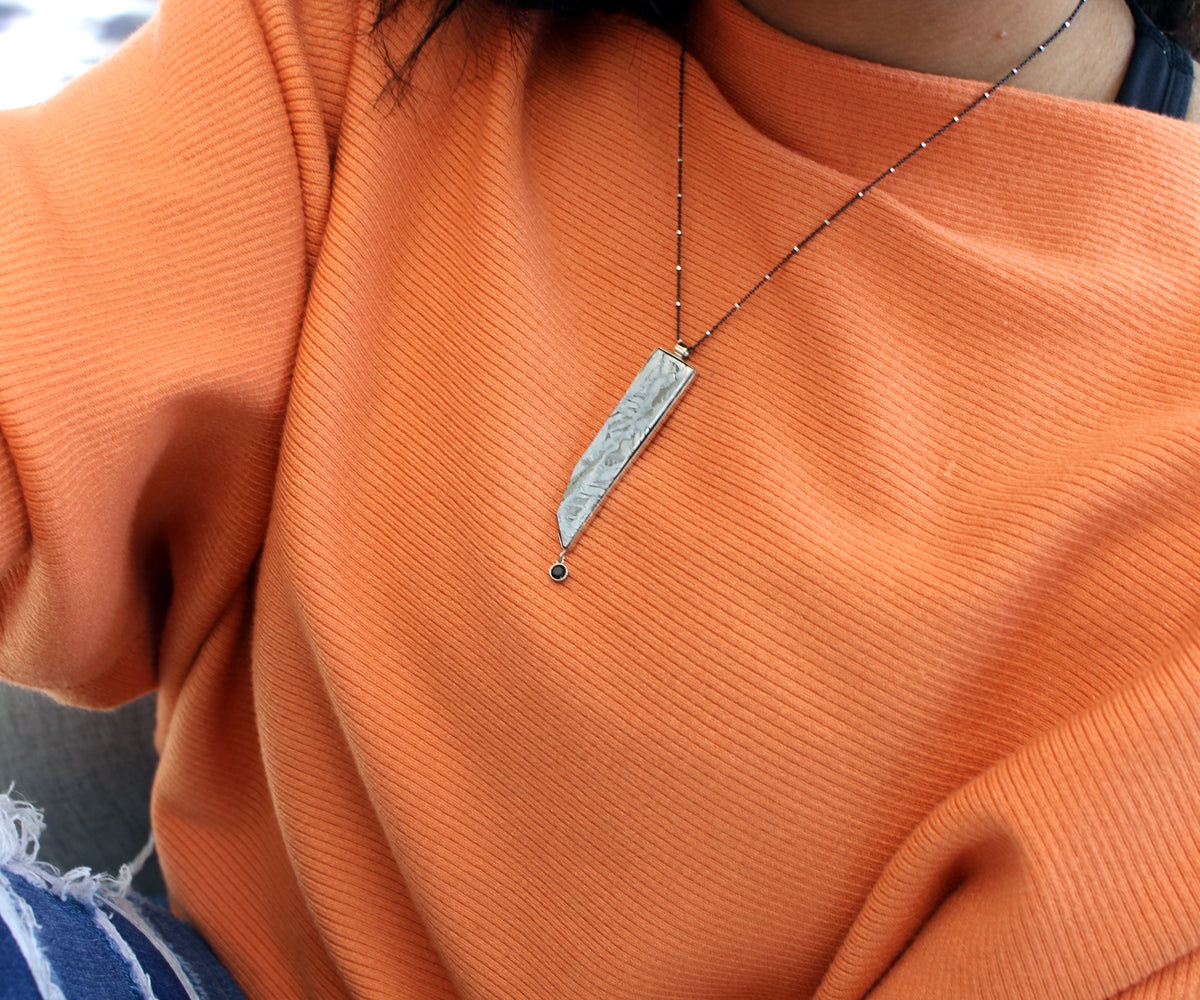 Beaded Diamond Cut Sparkle Black Silver Cable Chain