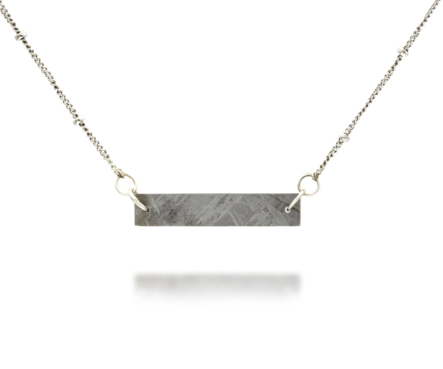 Small Rectangular Meteorite Necklace