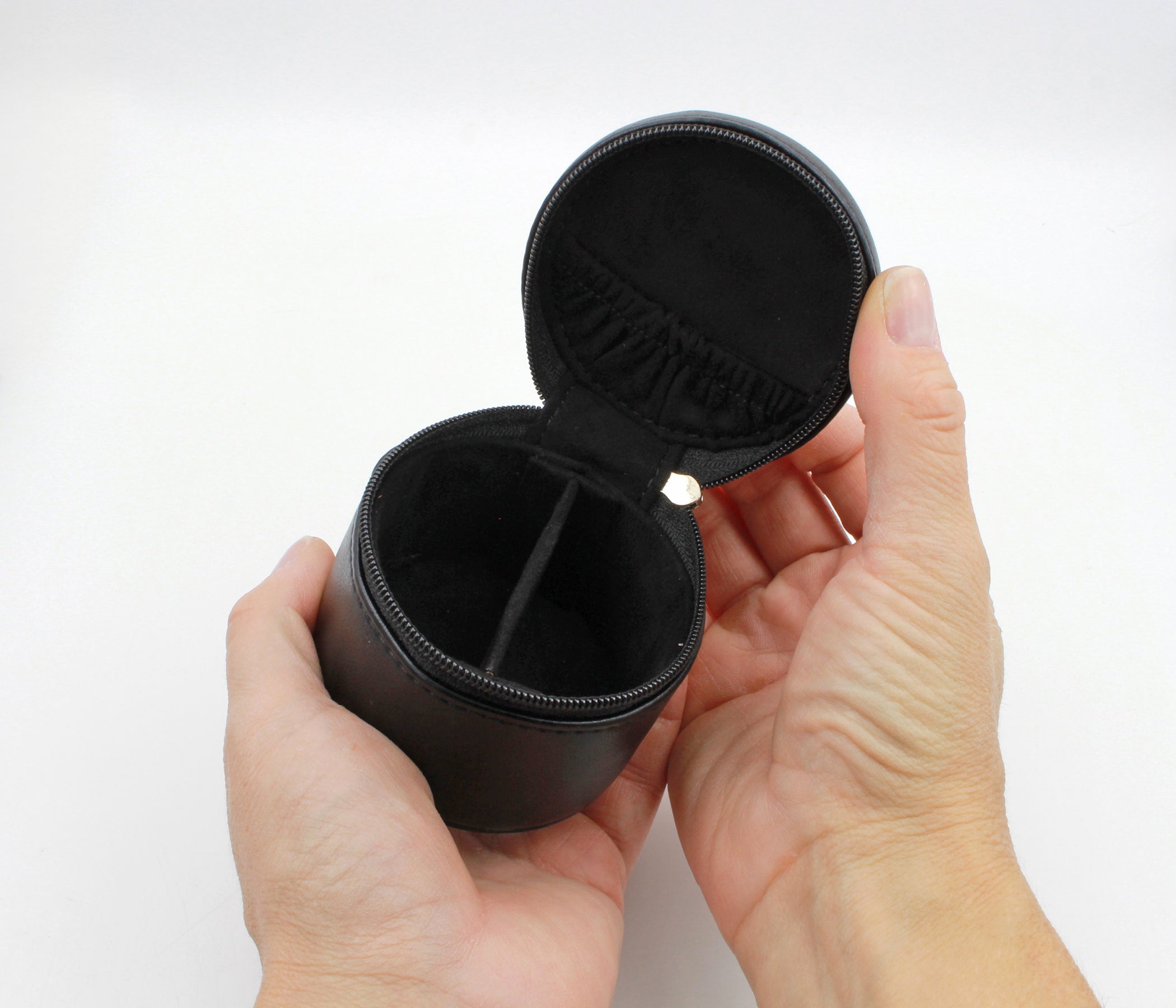 Mini Round Travel Jewelry Keychain Case