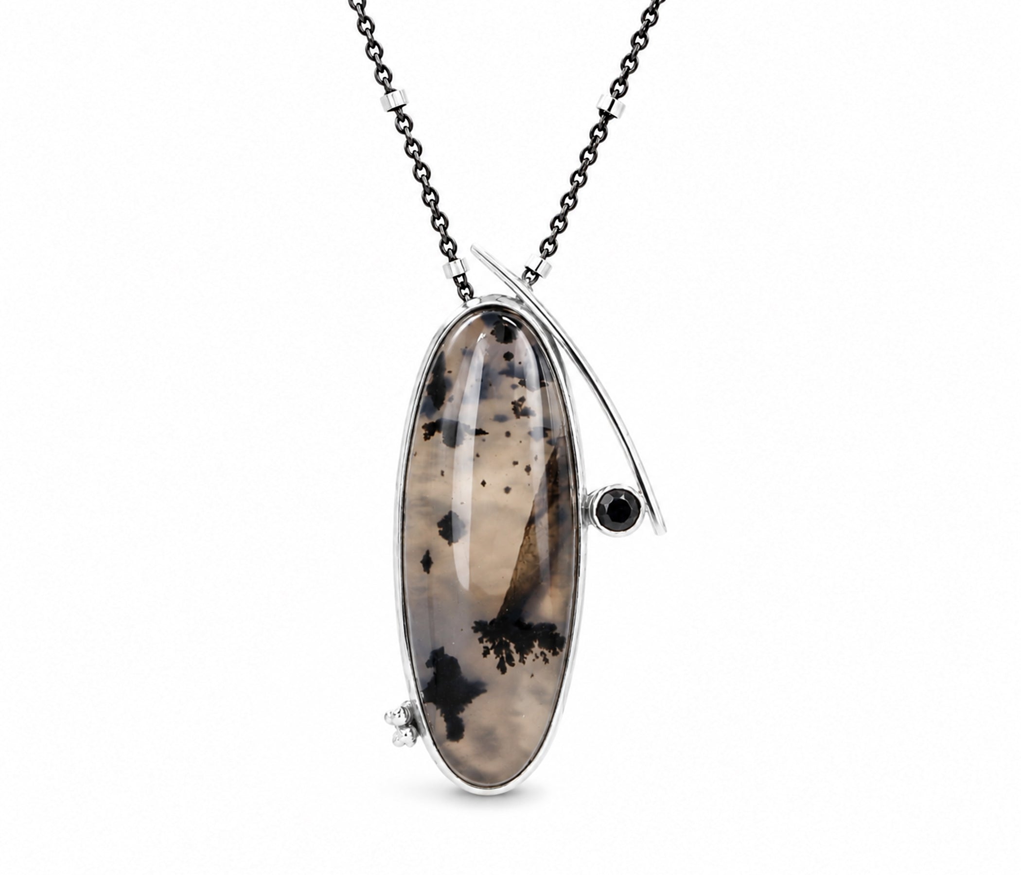 Montana Agate Wild Cat Abstract Necklace