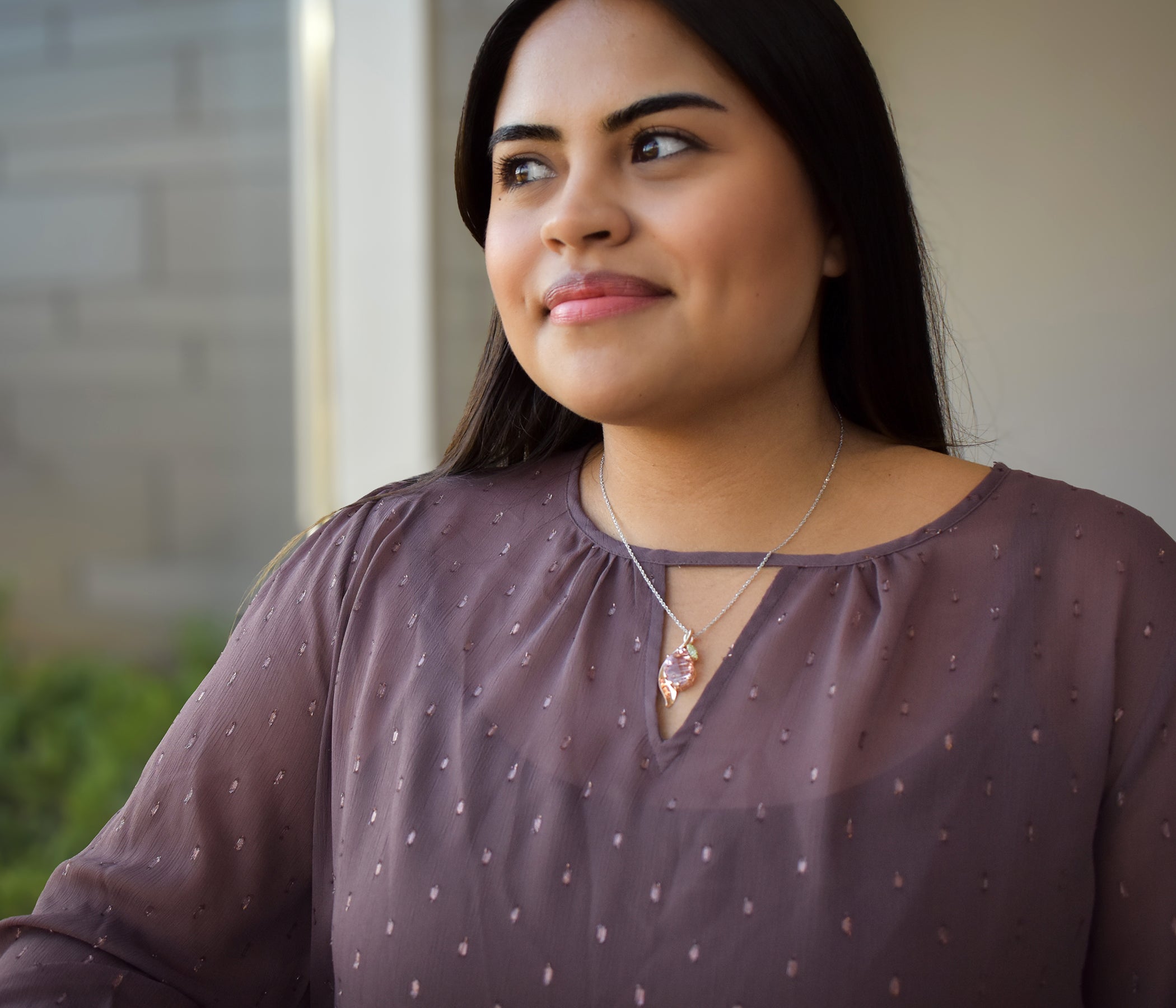 Romantic Morganite Rose Gold Leaf Necklace
