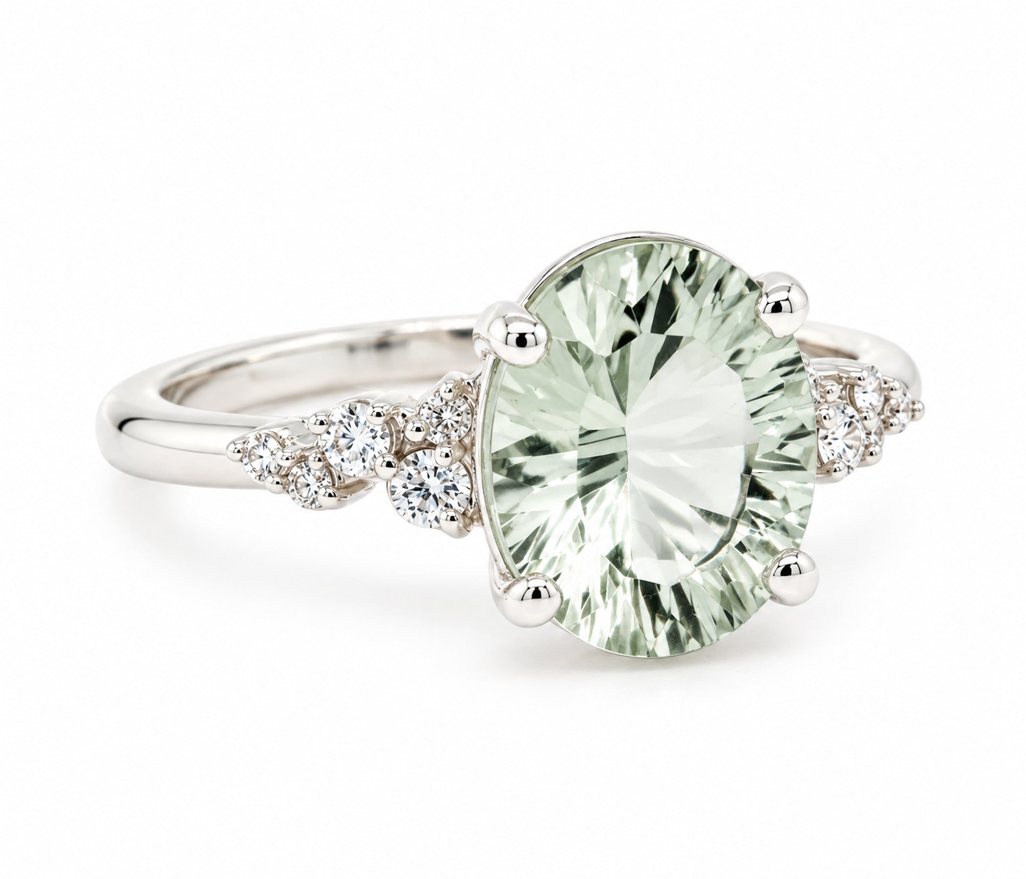 Anillo Art Déco dorado con halo de ágata musgosa y hexágono