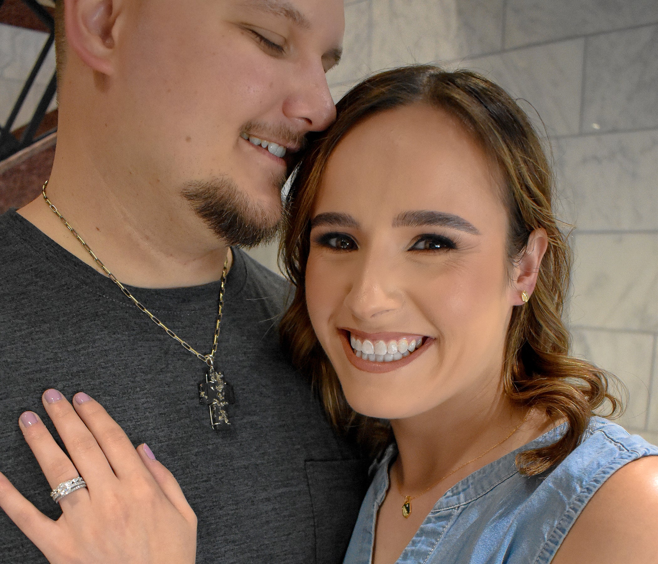 Textured Nugget Pyrite Cross Necklace