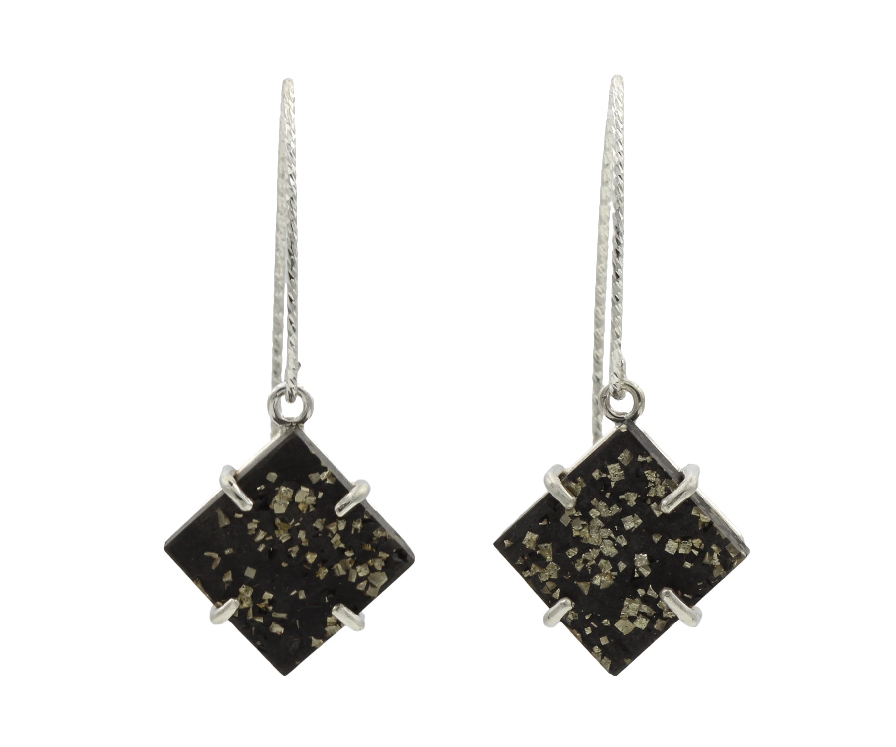 Textured Nugget Pyrite Necklace Matching Earrings