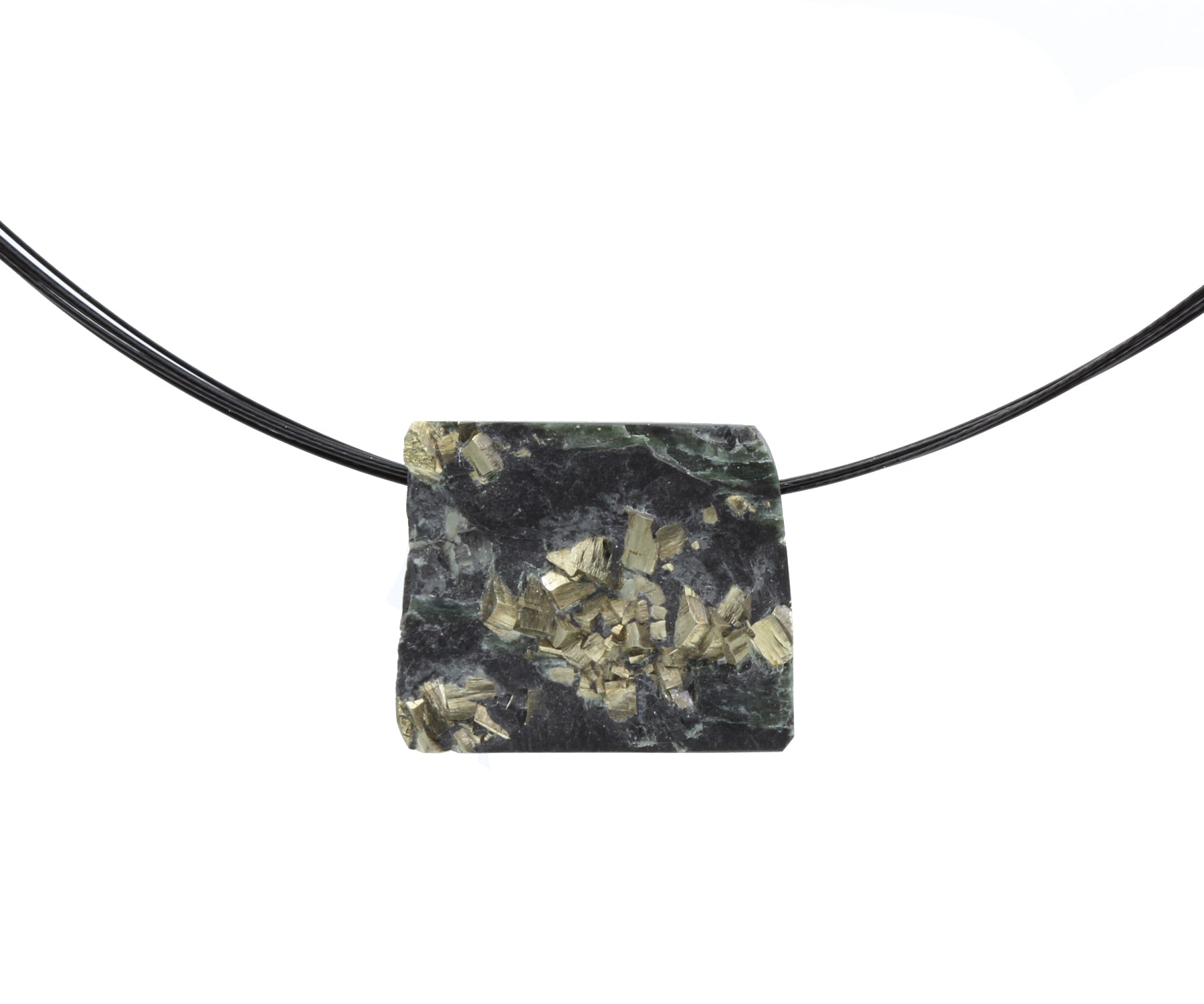 Textured Nugget Pyrite Necklace Matching Earrings