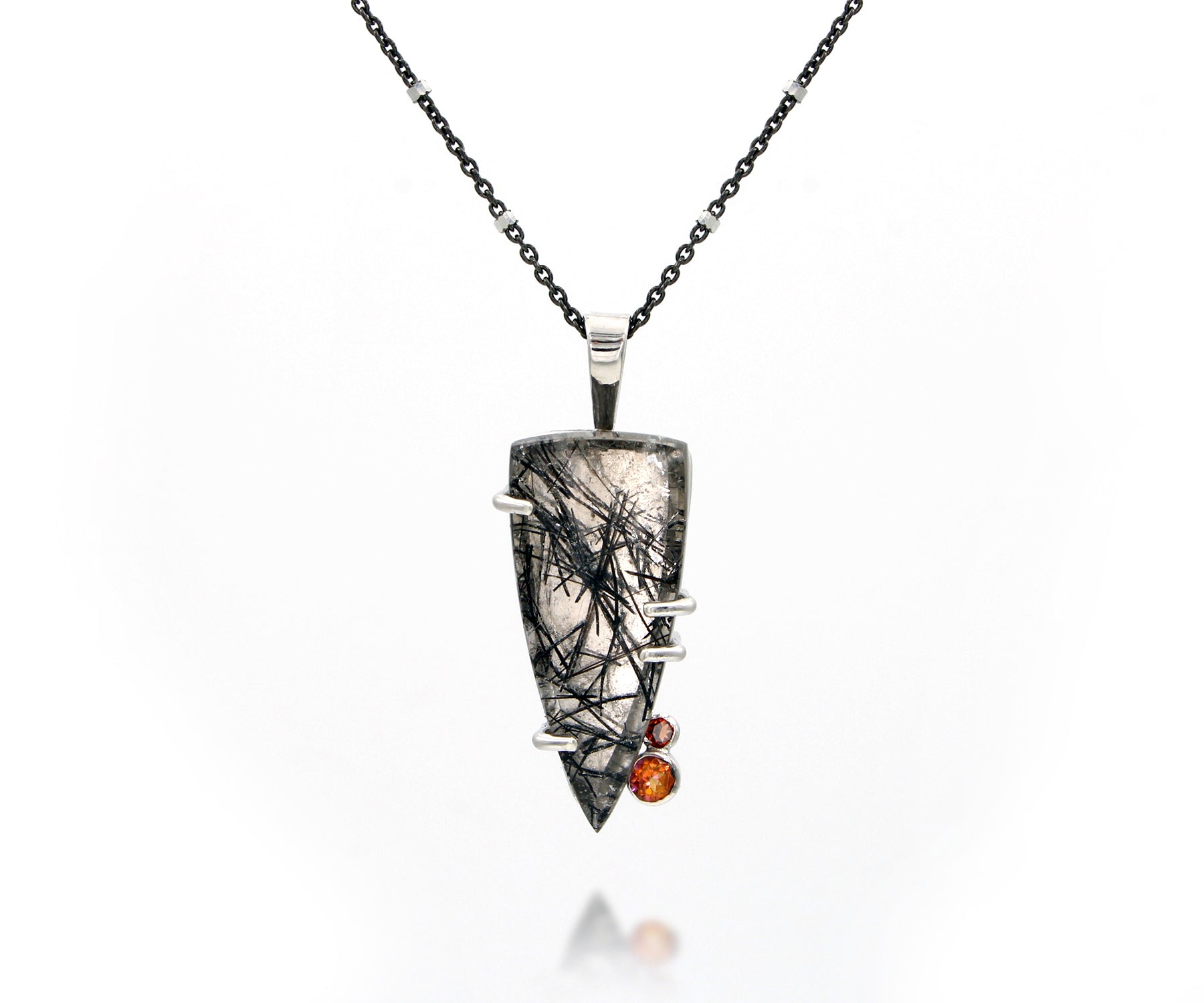 Rutilated Quartz Dagger Topaz Necklace